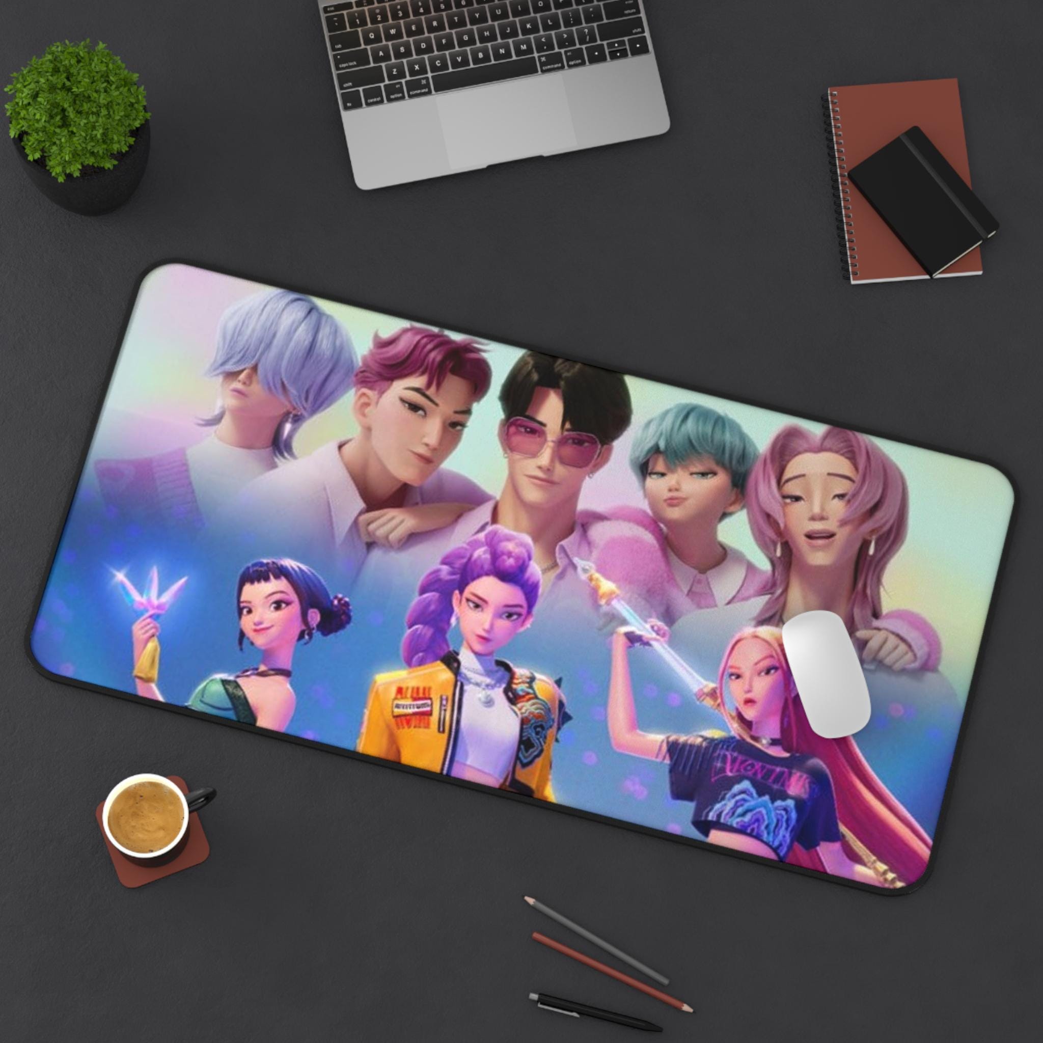 K-Pop Demon Hunter Desk Mat Large Gaming Mouse Pad Anime Office Desk Decor