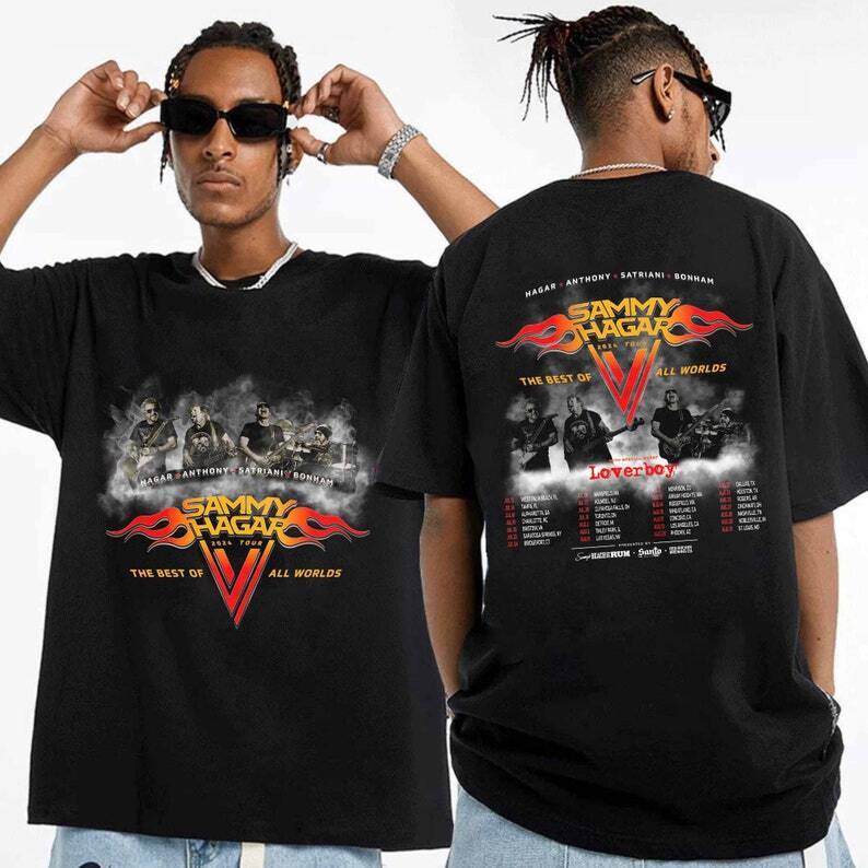 Sammy Hagar The Best Of All Worlds 2024 Tour Shirt, Sammy Hagar 2024 Shirt | Double-sided Cotton Printed T-shirt | Music Concert Outfit