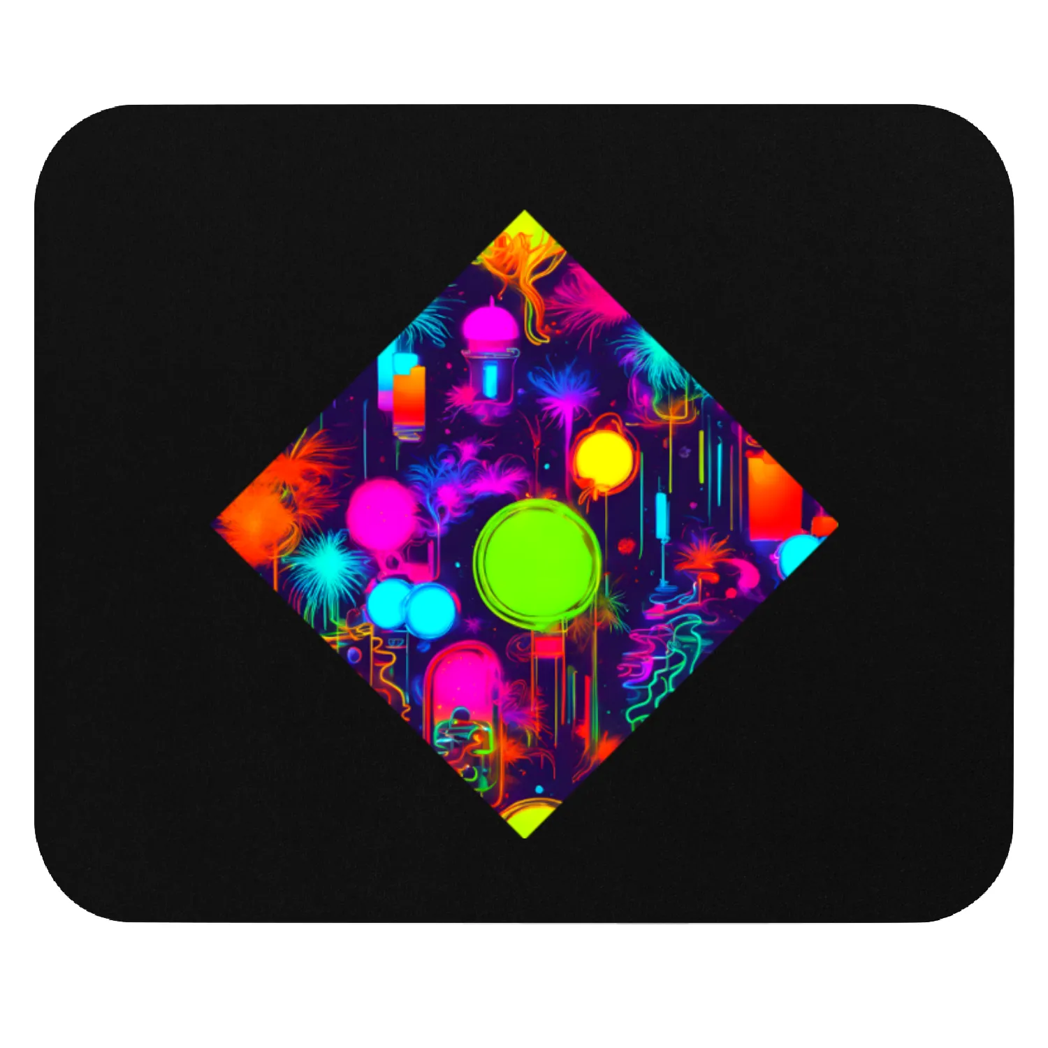 Neon Style Color Electro Rave Party Mouse Pads