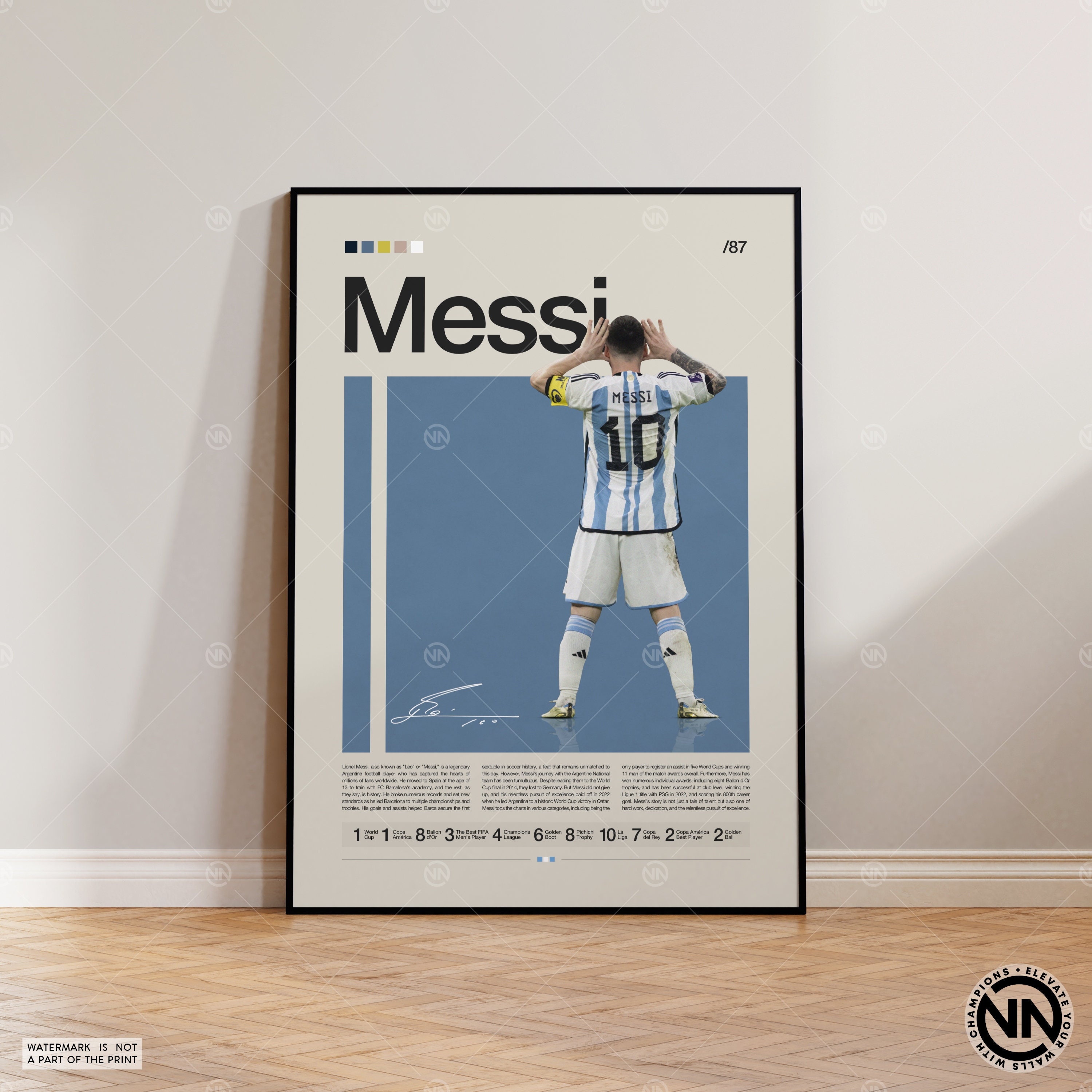 Lionel Messi Poster, Argentina Soccer Print, Soccer Gifts, Sports Poster, Football Player Poster