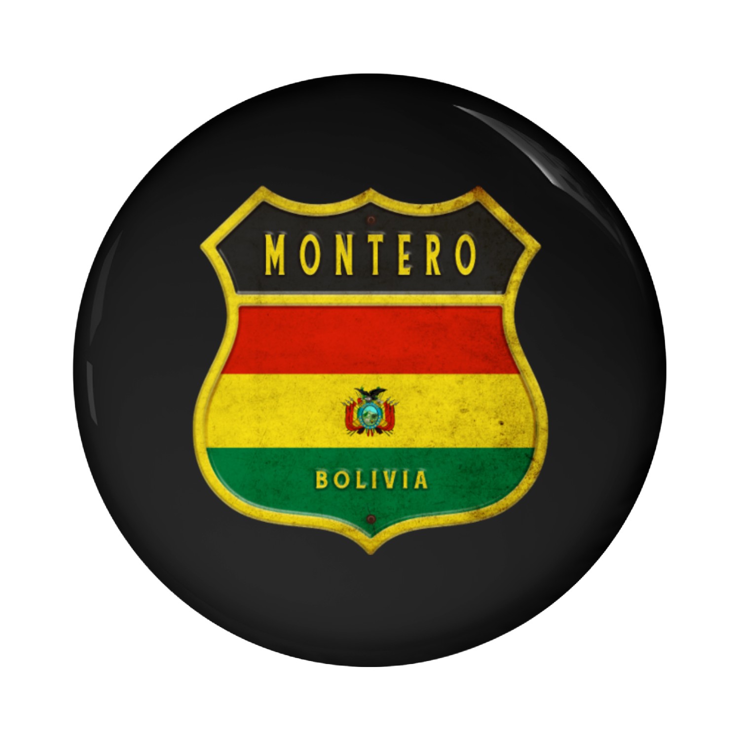 Montero Bolivia coat of arms design Pin Buttons