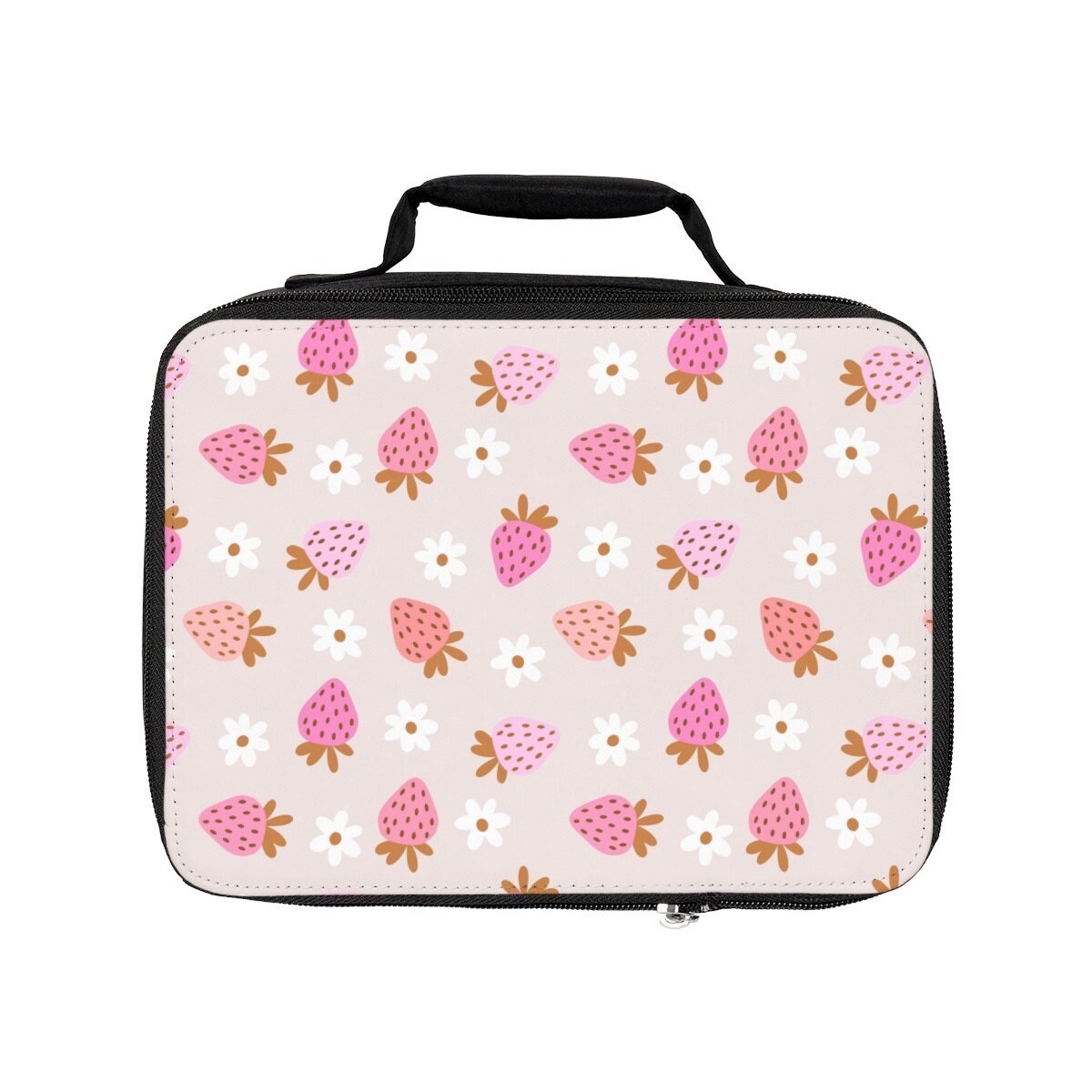 Strawberry pink lunch bag, Strawberry Bag, Strawberry School Bag, , Kids Lunch Box