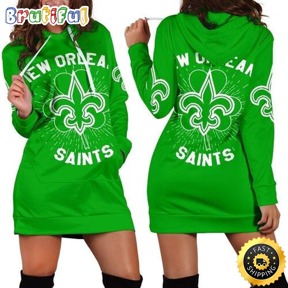 football New Orleans Saints Hoodie Dress St Patricks Day For Women Hoodie