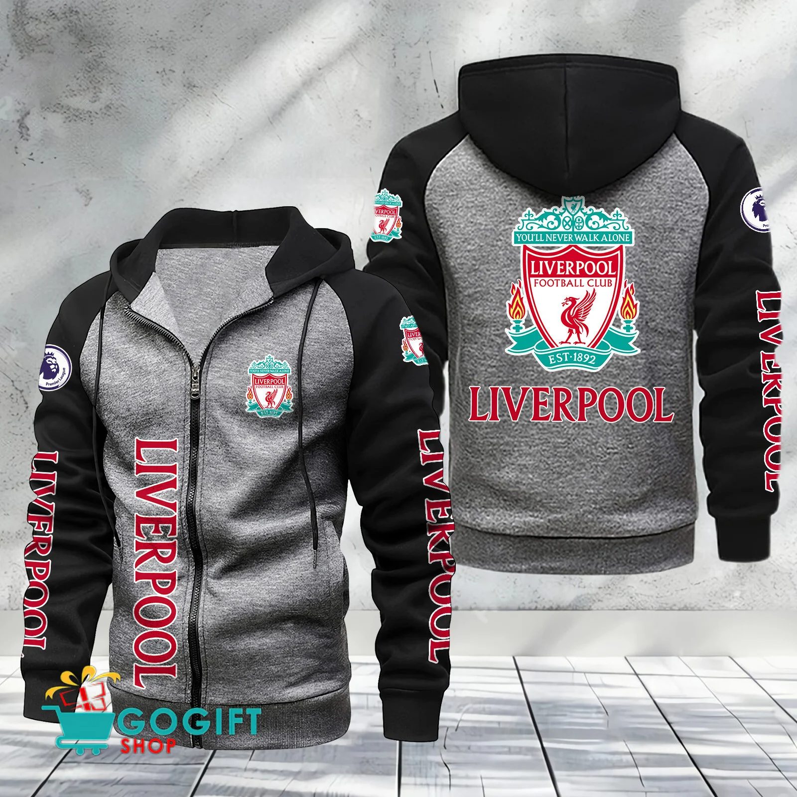 Liverpool FC Sporty Style Raglan Zipper Hoodie