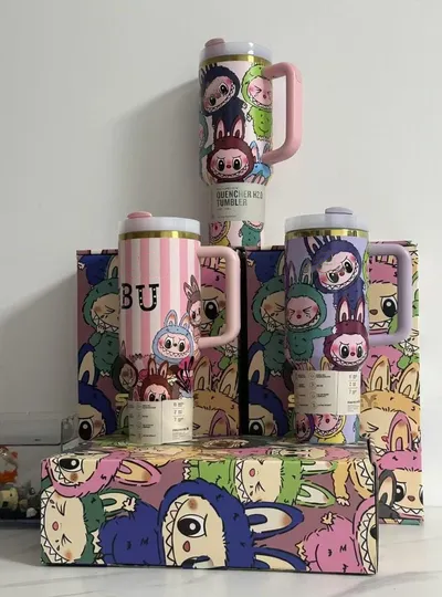 Limited Edition Cartoon 40oz Tumbler | Viral Pop Mart Collab | Best Friend Gift