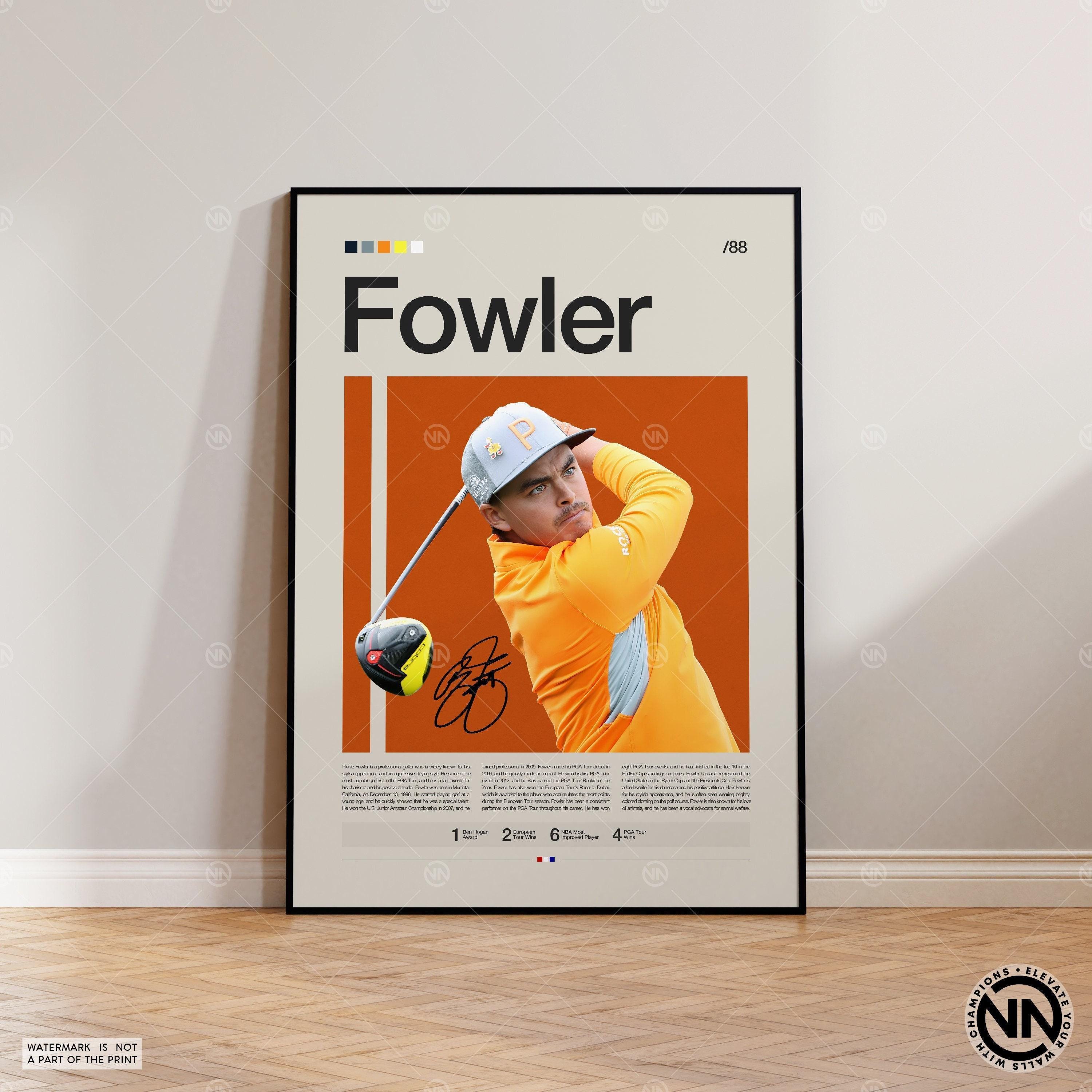 Rickie Fowler Poster, Golf Poster, Motivational Poster, Sports Poster, Modern Sports Art, Golf Gifts, Mid Century Modern, Golf Wall Art