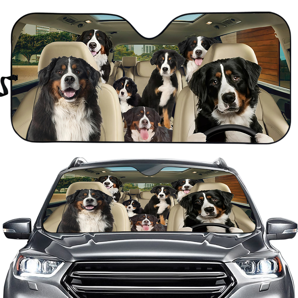Bernese Mountain Dog Car Sun Shade, Bernese Mountain Car Sunshade