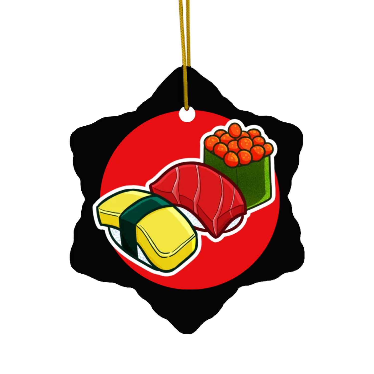 Three Type Yummy Sushi Ceramic Ornaments