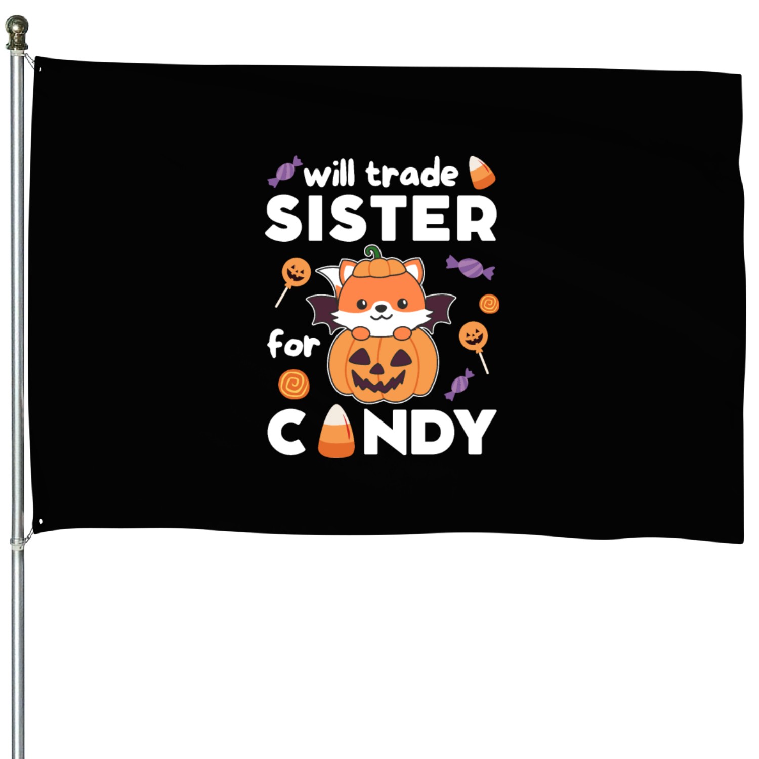 Fox Halloween Trade Sister For Candy House Flags