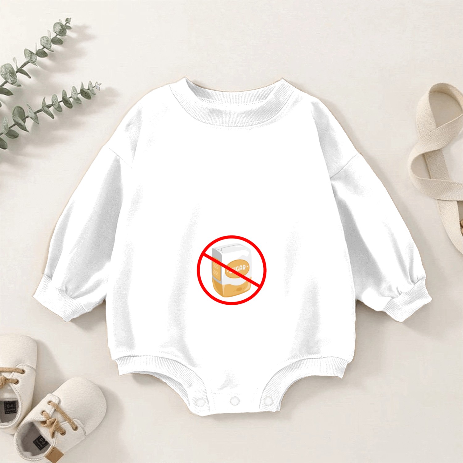 Sugar Doesn't Go In Grits Baby Romper Sweatshirts