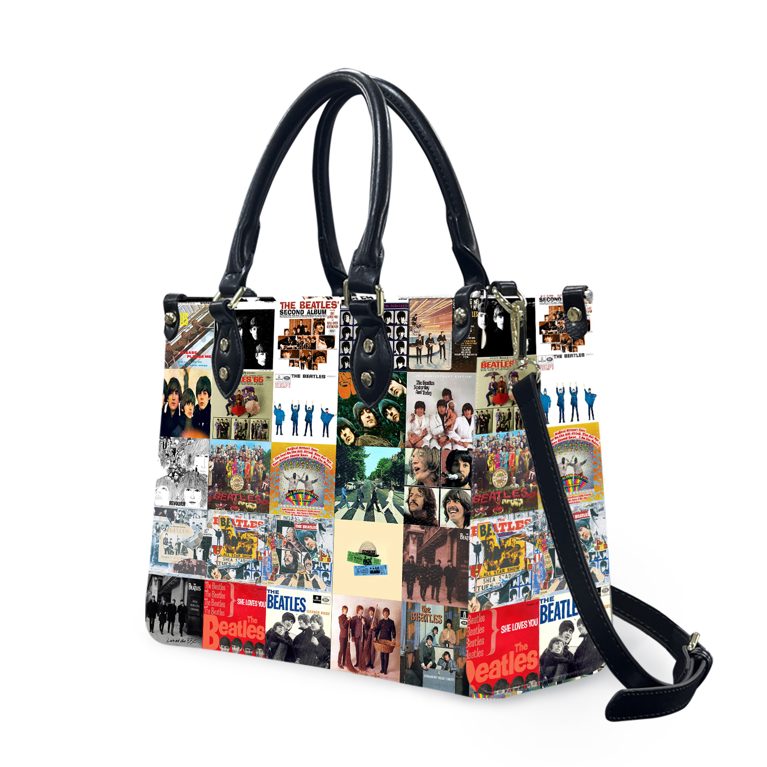 The Beatles Music Leather Handbag for Women, Rock Band Lover's Bag