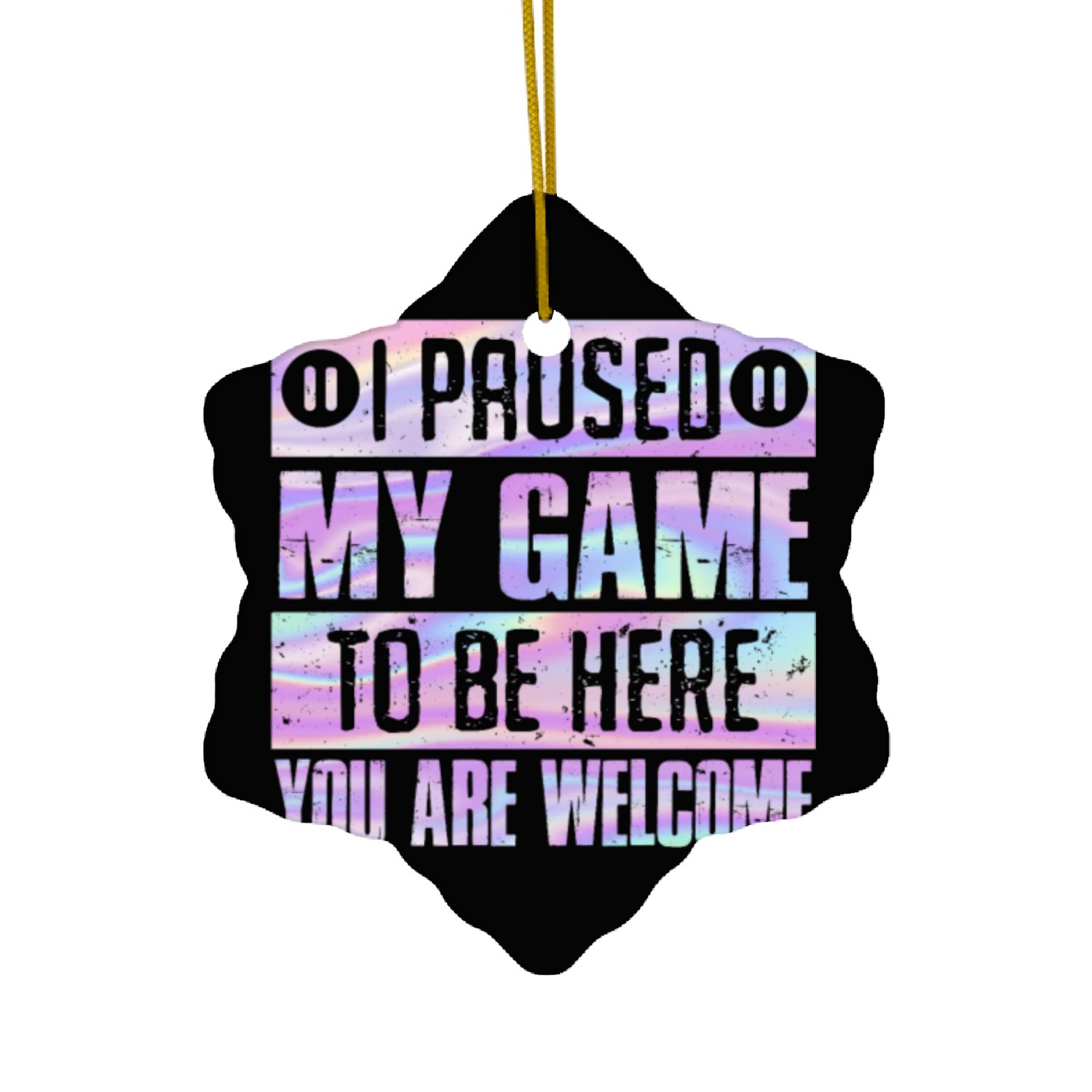 Video Player Addicted I Paused My Game to be Here Ceramic Ornaments