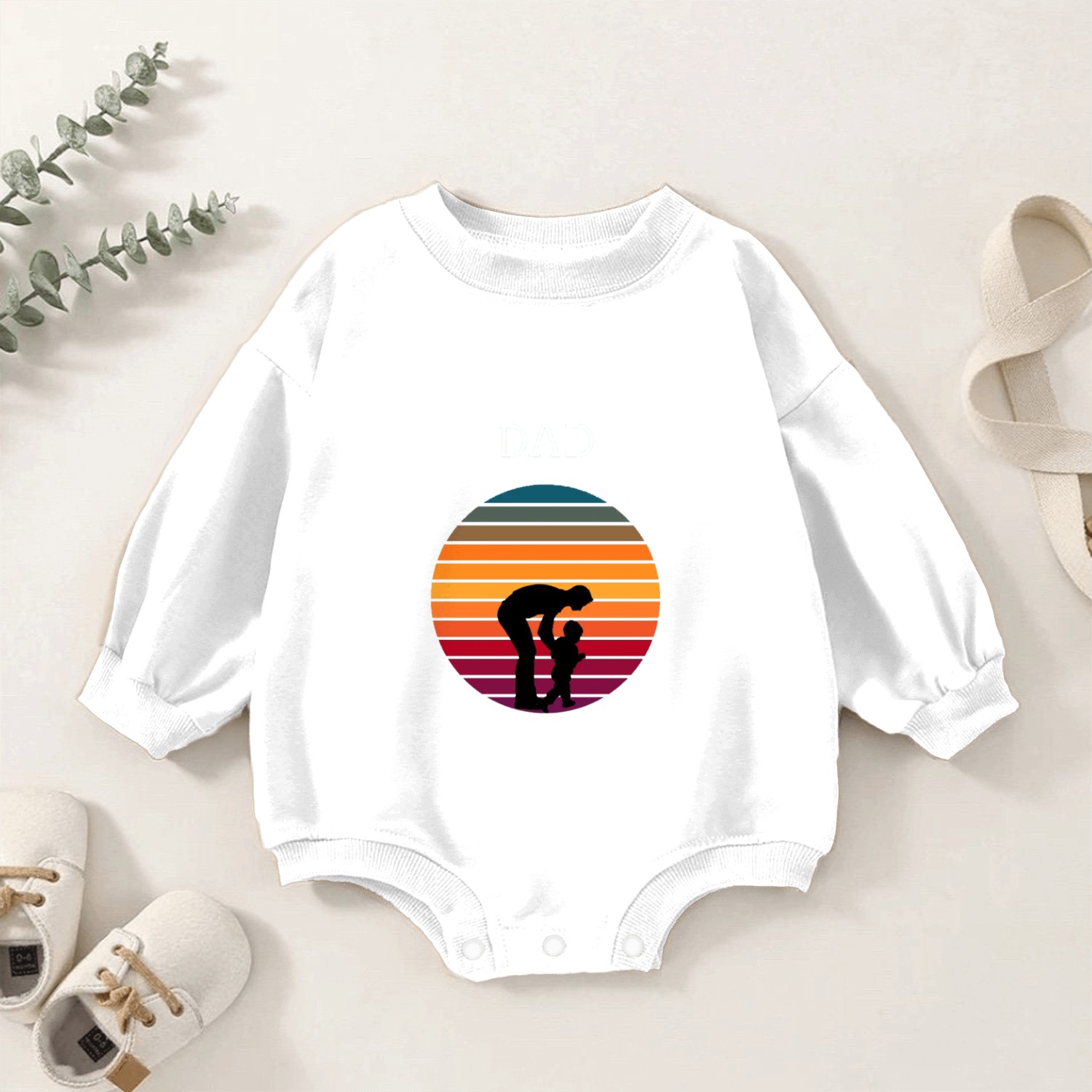 Father's Day Sunset Baby Romper Sweatshirts