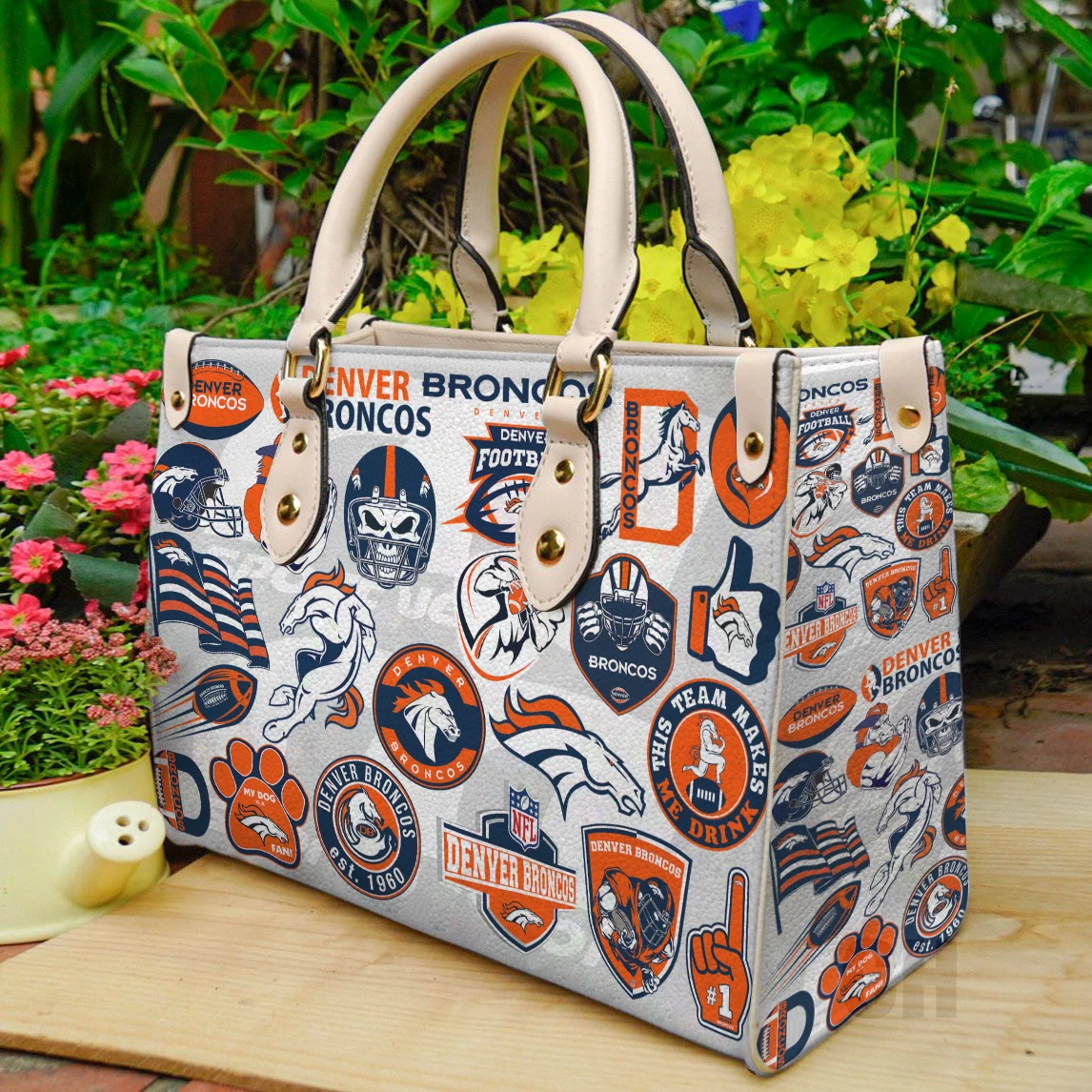 Denver Football Team Broncoss Women Leather Handbag Lovers Gift