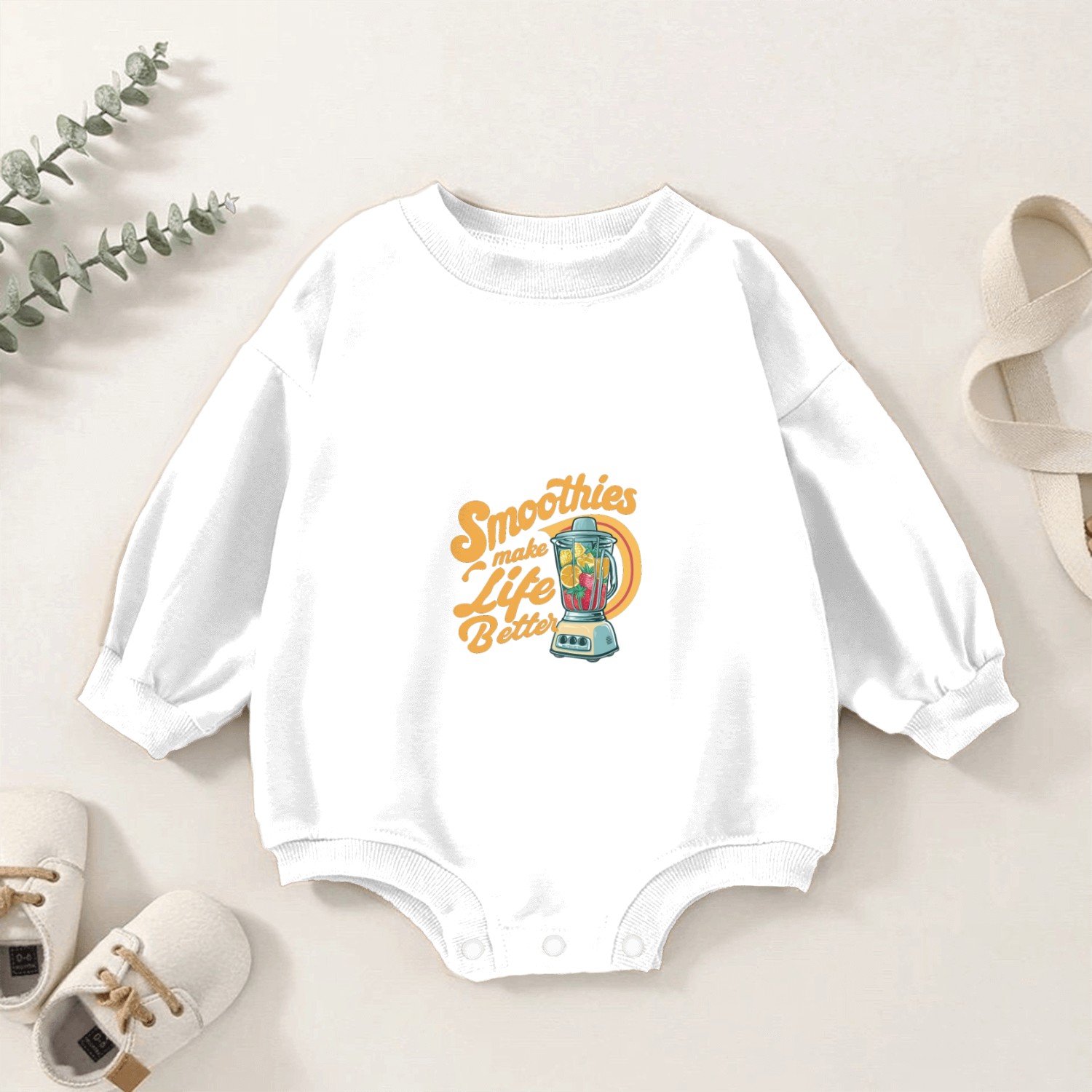 Smoothies Make Life Better Fruity Sweet Baby Romper Sweatshirts