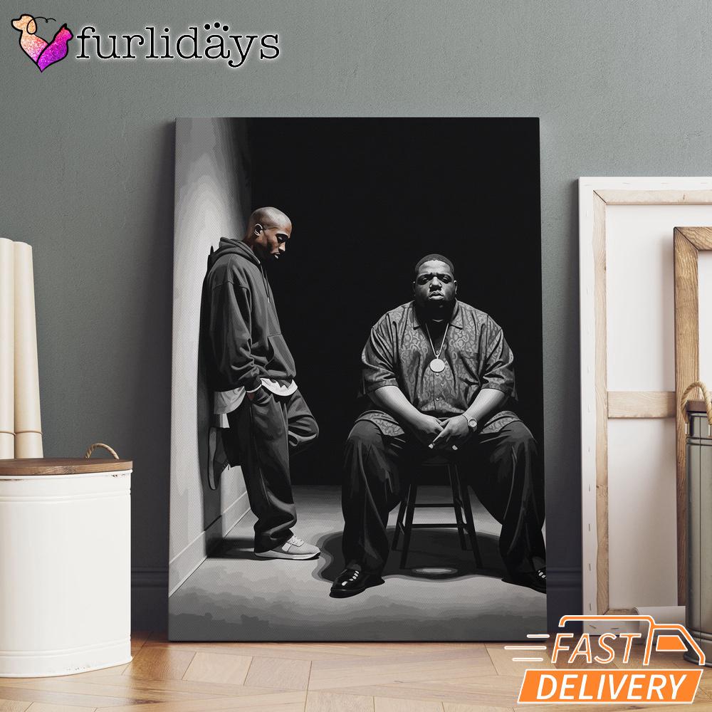 Two Legends Sitting Dark Canvas, Rap Lengends Poster