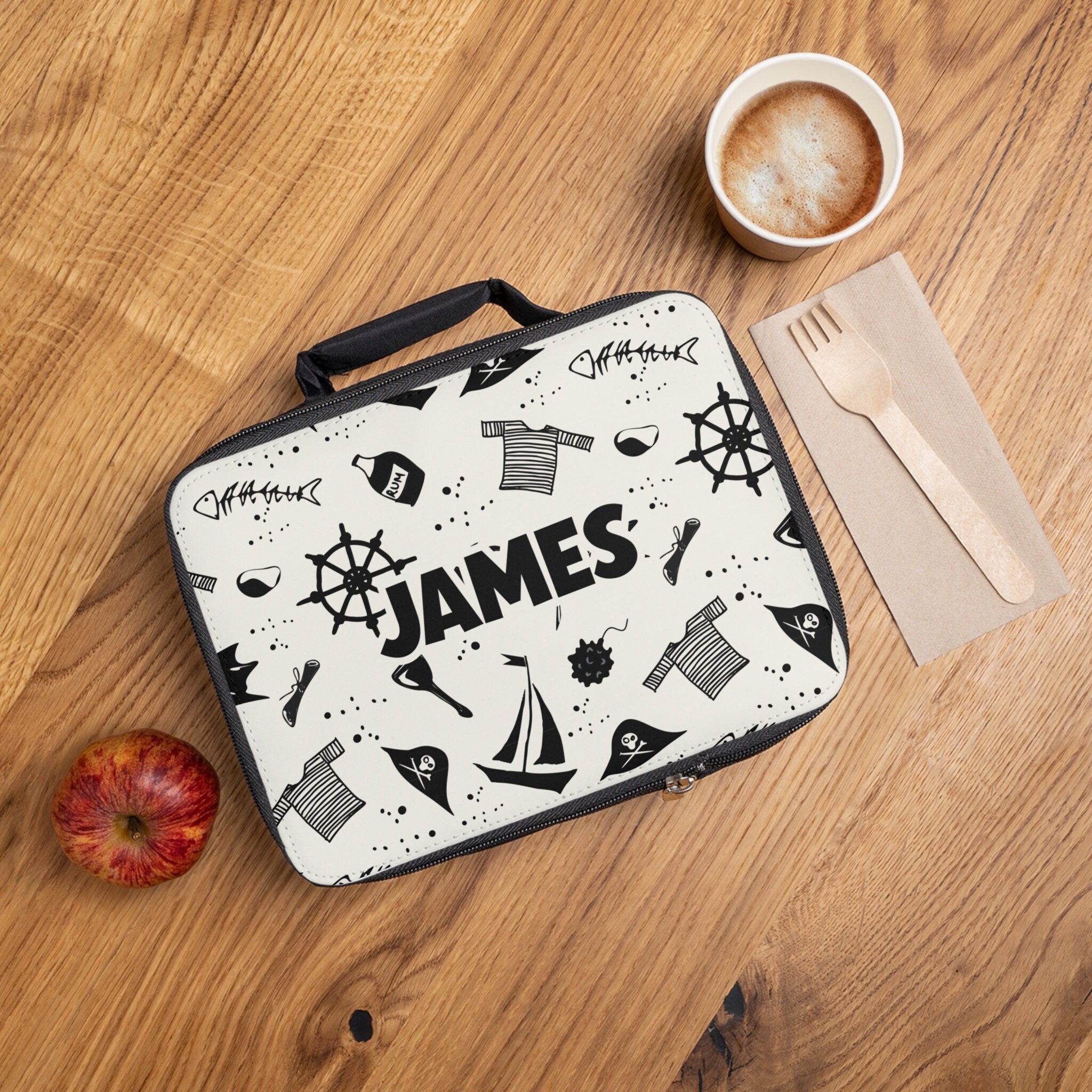 Pirates Lunchbox, Kids School Lunch Bag, Adventure Bag for Lunch, Pirate Insulated Lunchbox Custom Name Backpack Lunchbox Matching Set