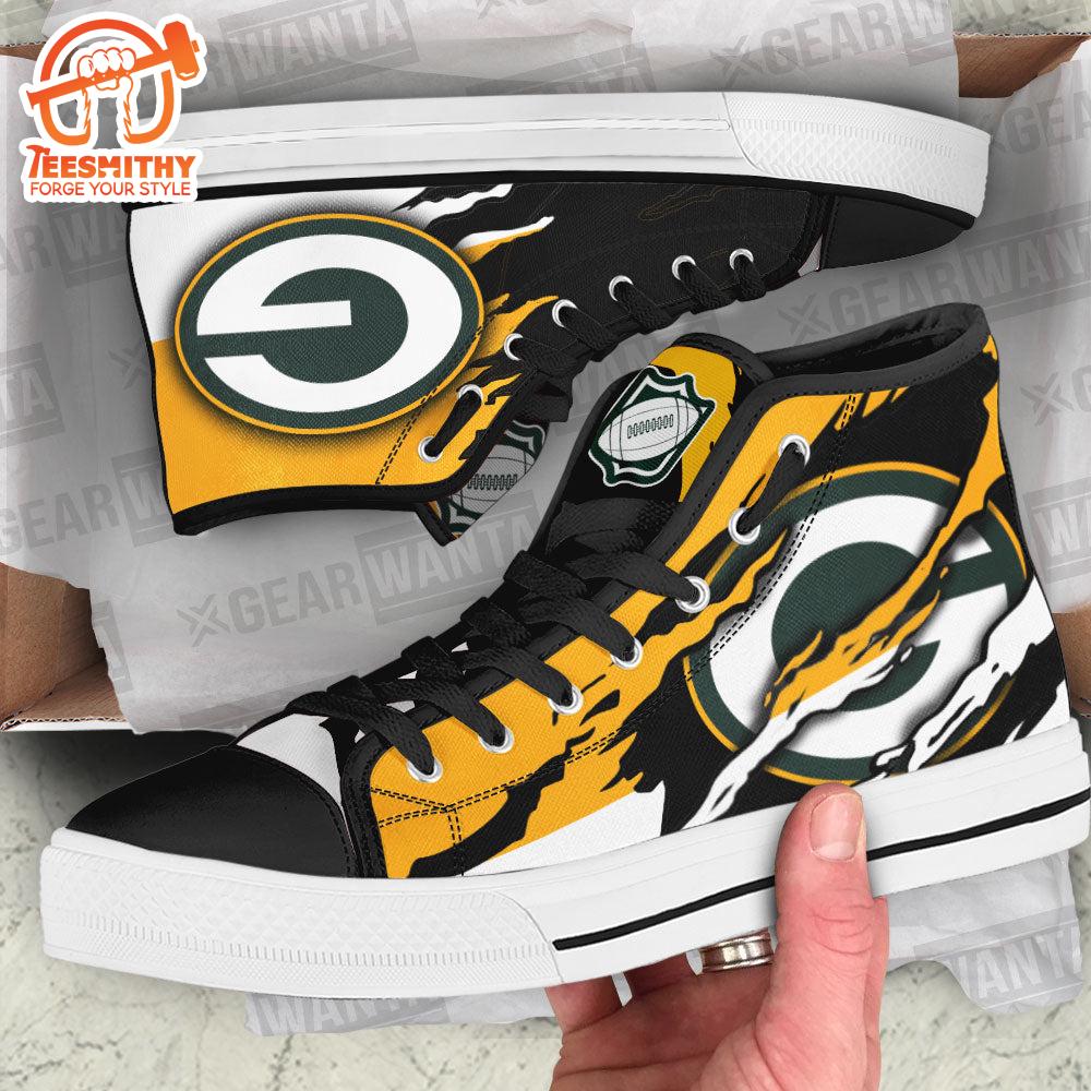 Green Bay Packers High Top Shoes For Fans