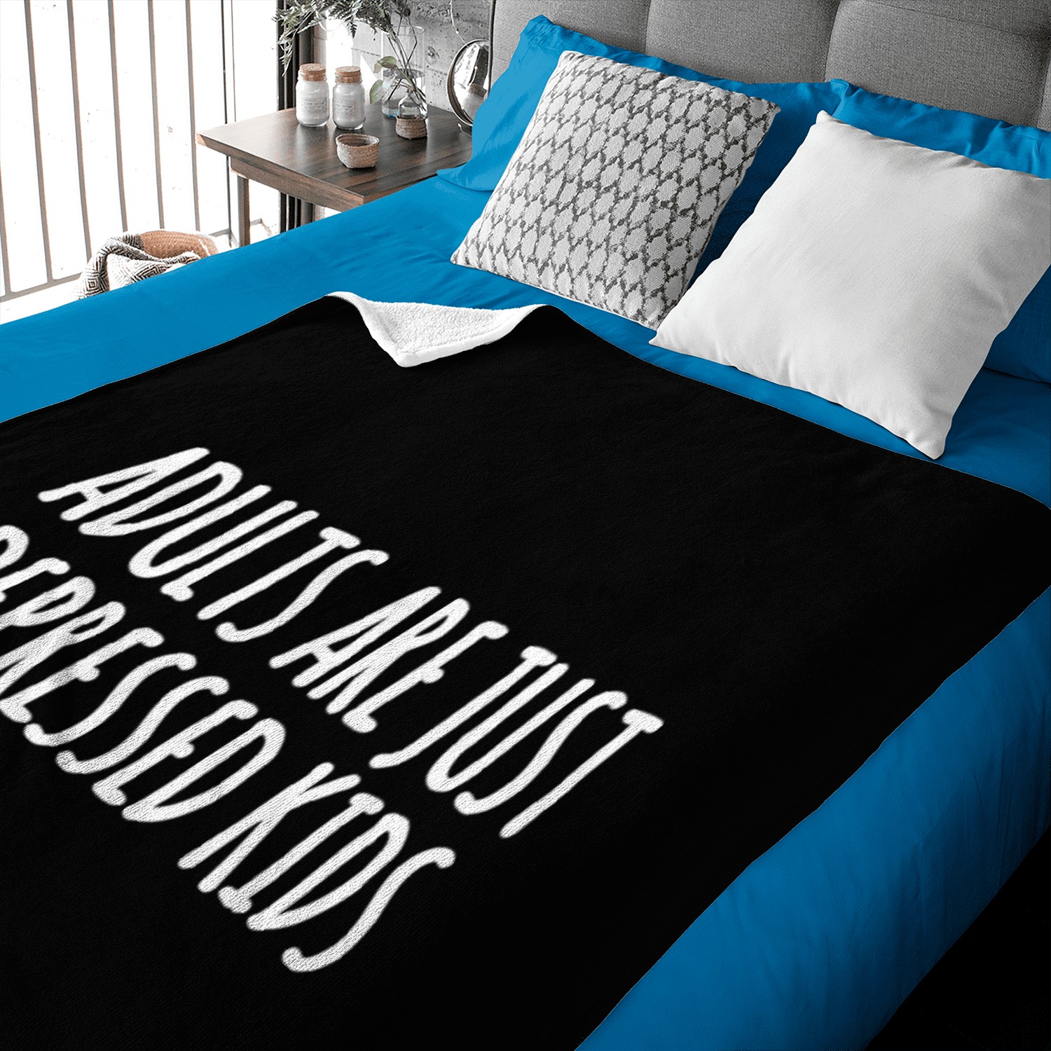 Adults are Just Depressed Kids : Depression Quote Baby Blankets