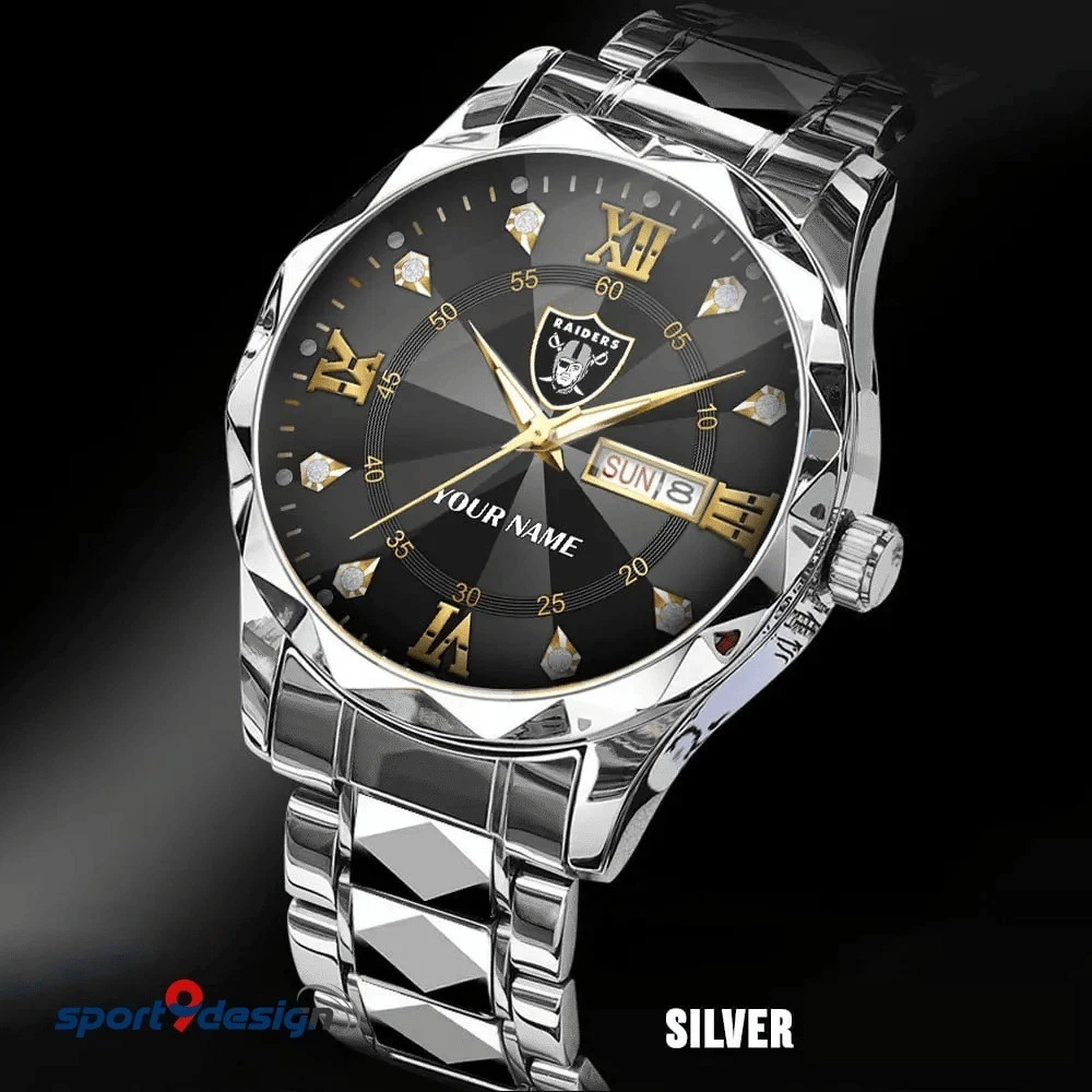 Personalized Las Vegas Football Raiderss Team Men Alloy Luxury Quartz Watch Gift
