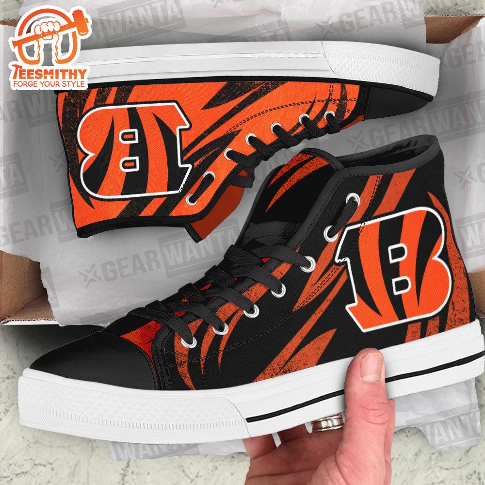 Cincinnati Bengals High Top Shoes, Sneakers For Fans