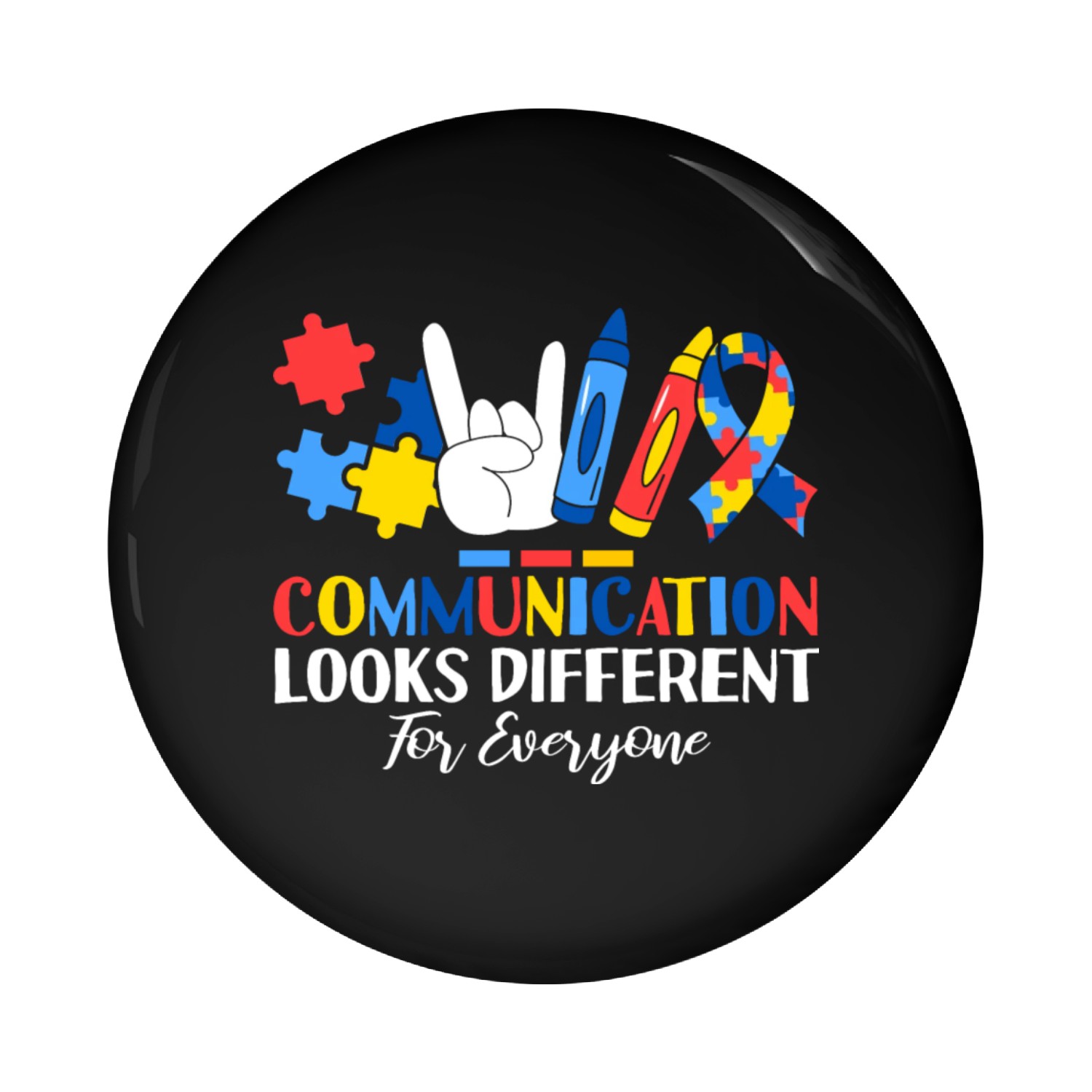 Communication Looks Different For Everyone ABA Pin Buttons