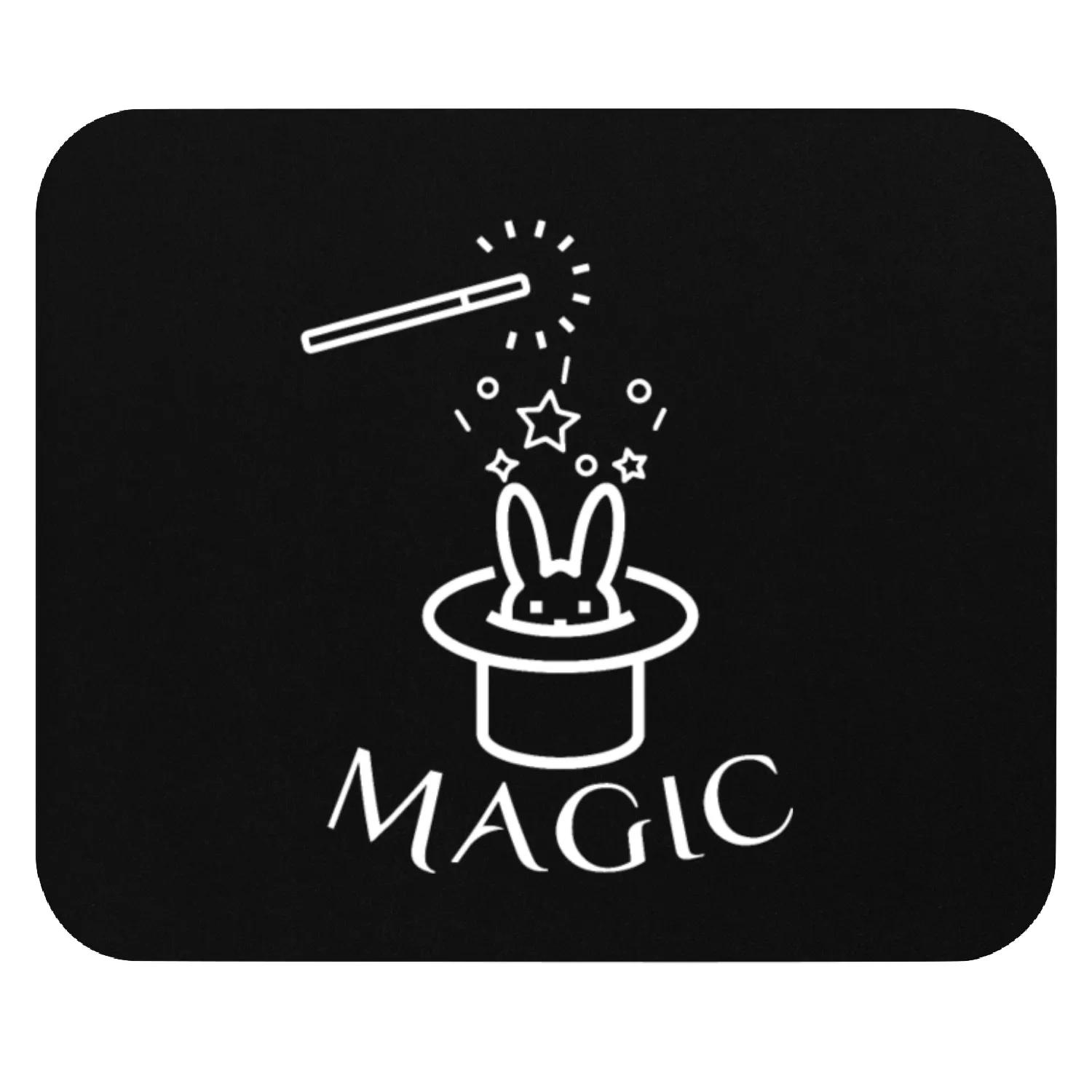 Rabbit In Magic Hat With Magic Wand Magicianmagica Mouse Pads