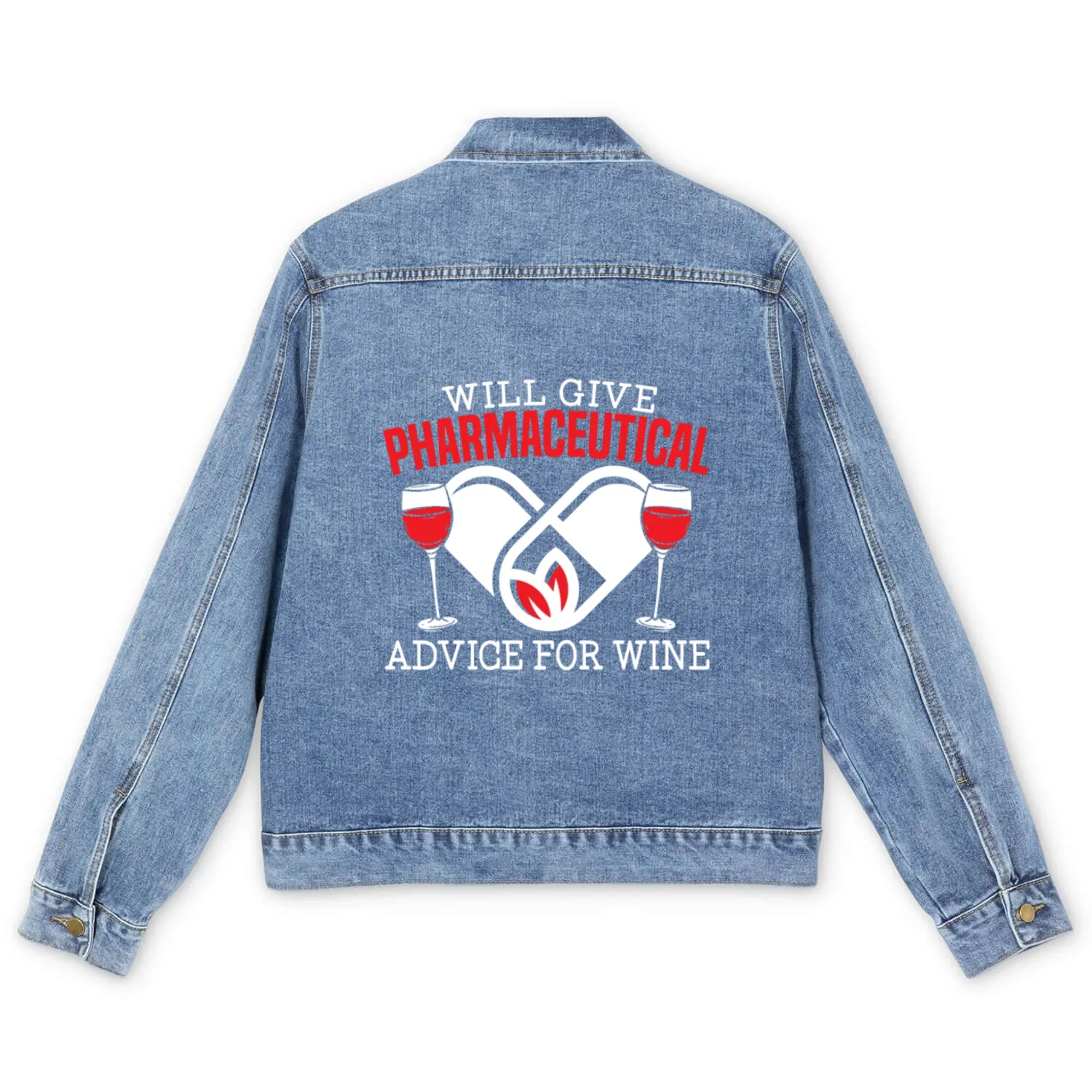 Will Give Pharmaceutical Advice For Wine Pharmacy Men's Denim Jackets