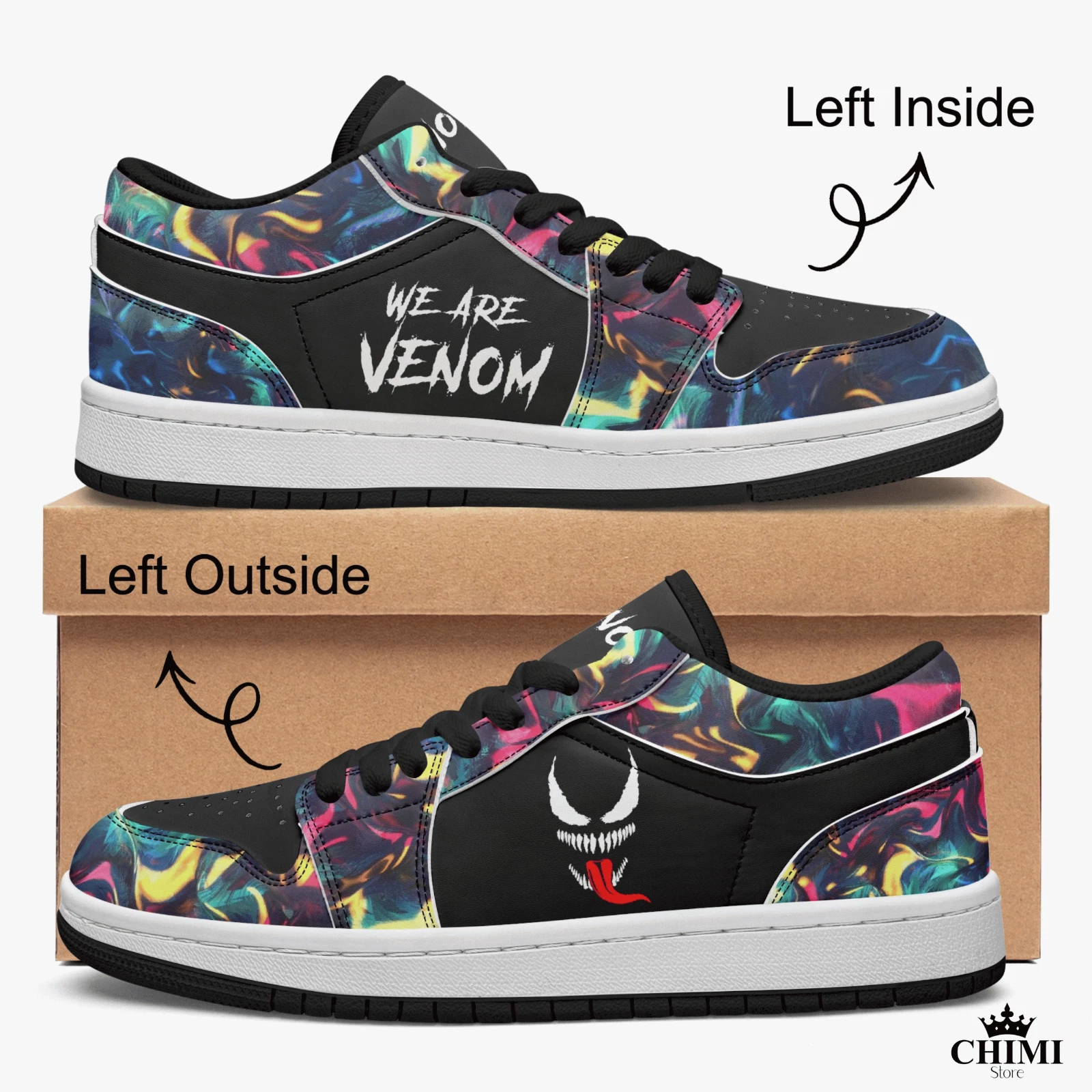 Venom Top Leather Sneakers Comic Book Collectible Sneaker