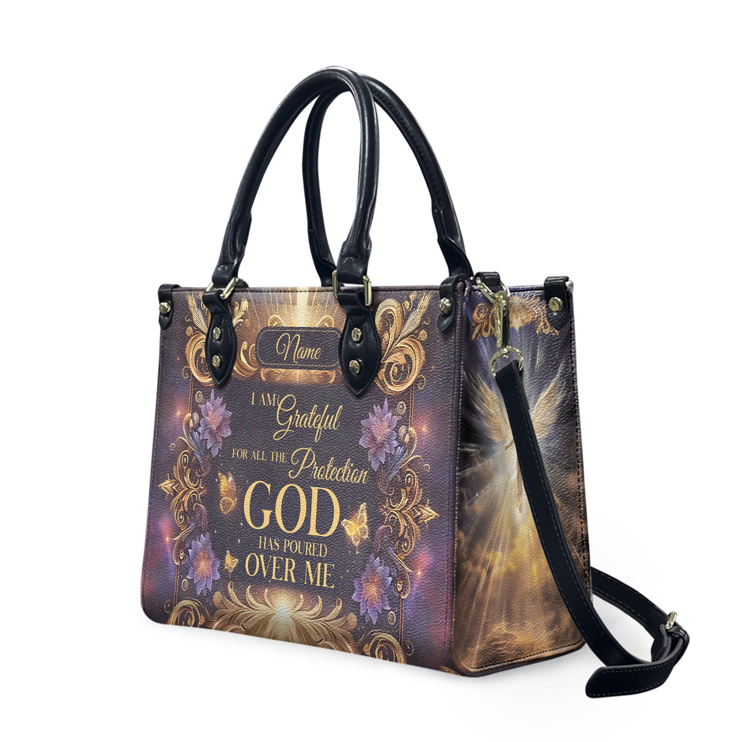Christian Handbag - Personalized God Protection Bag, Religious Gift for Women, Spiritual Tote with Name Customization