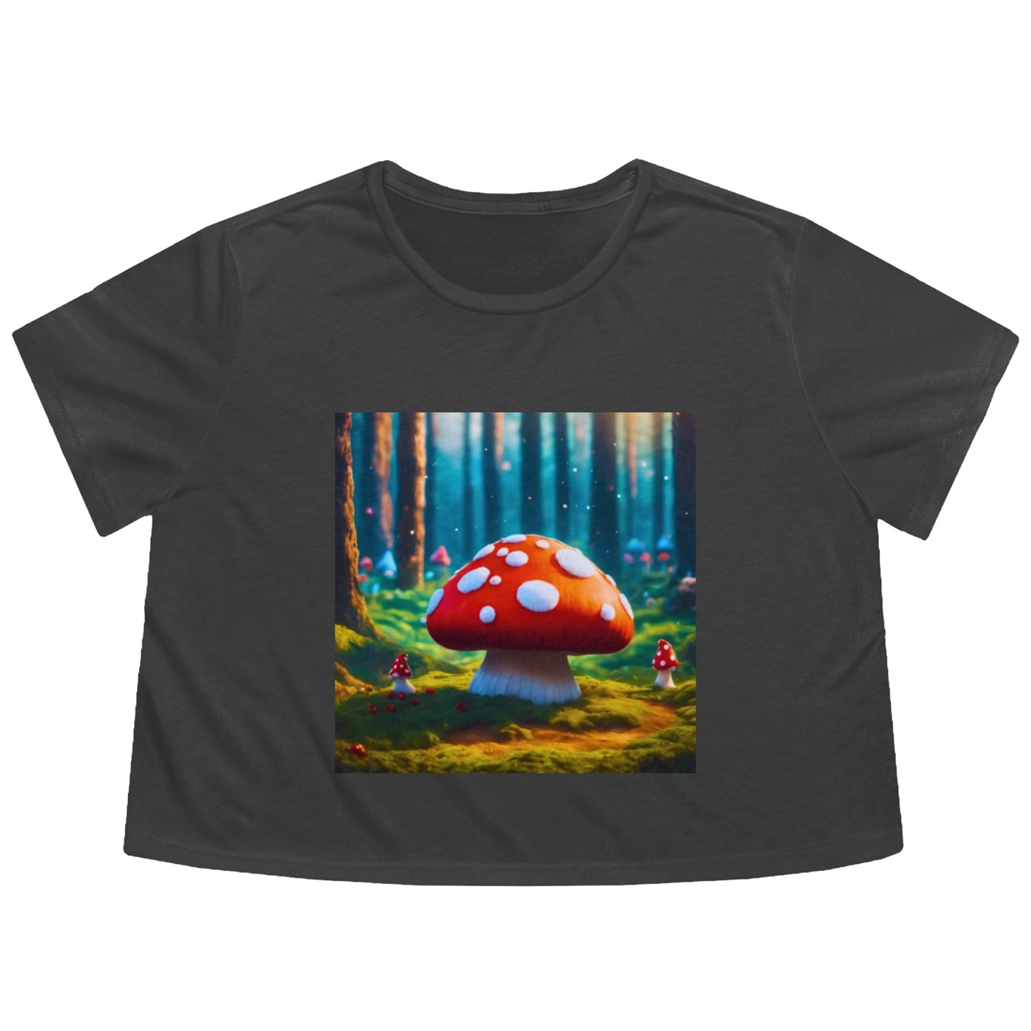 Cute Mushroom Flowy Cropped Tees