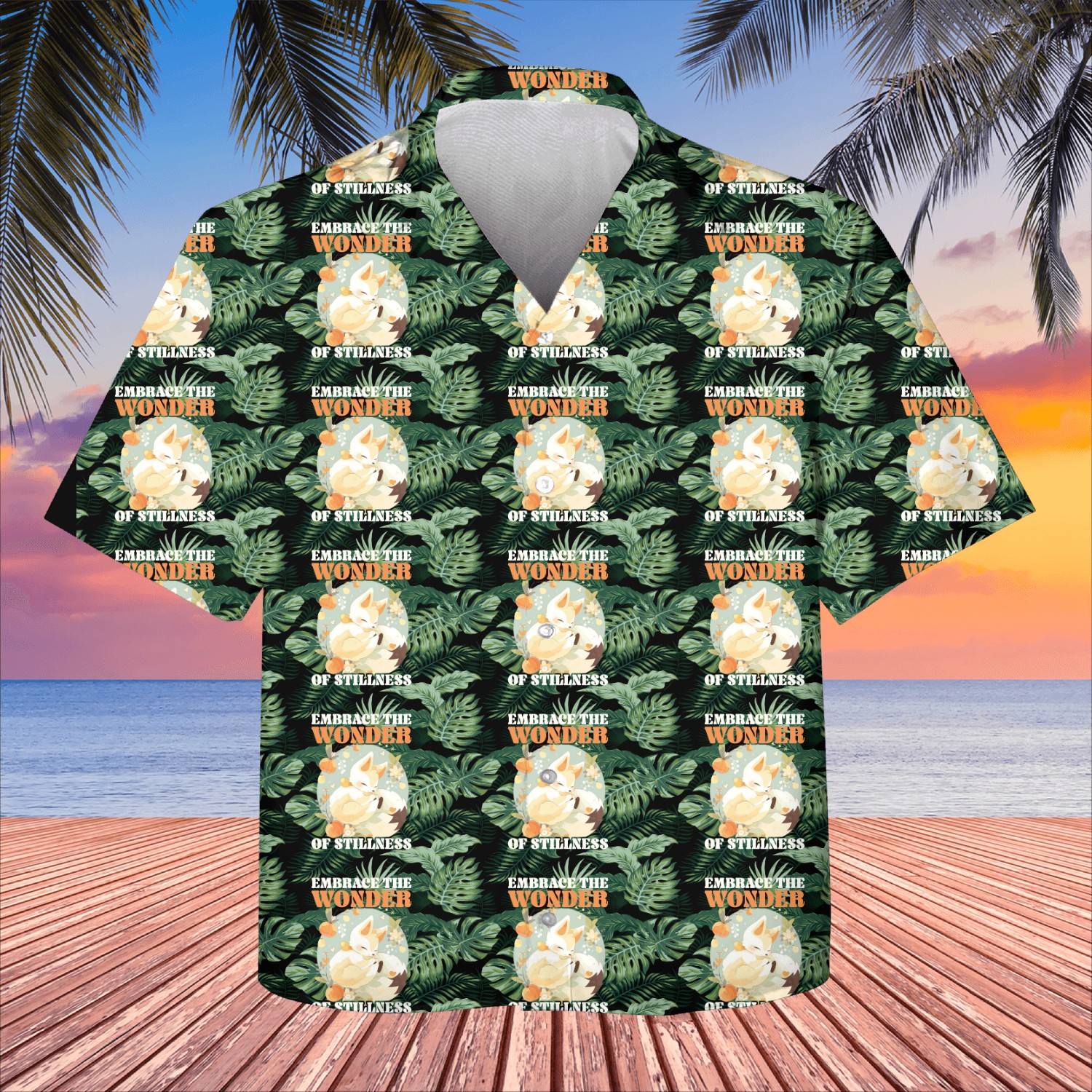 Sleeping Fox Sleepyhead Napping Sleep Fox Lover Kids Hawaiians