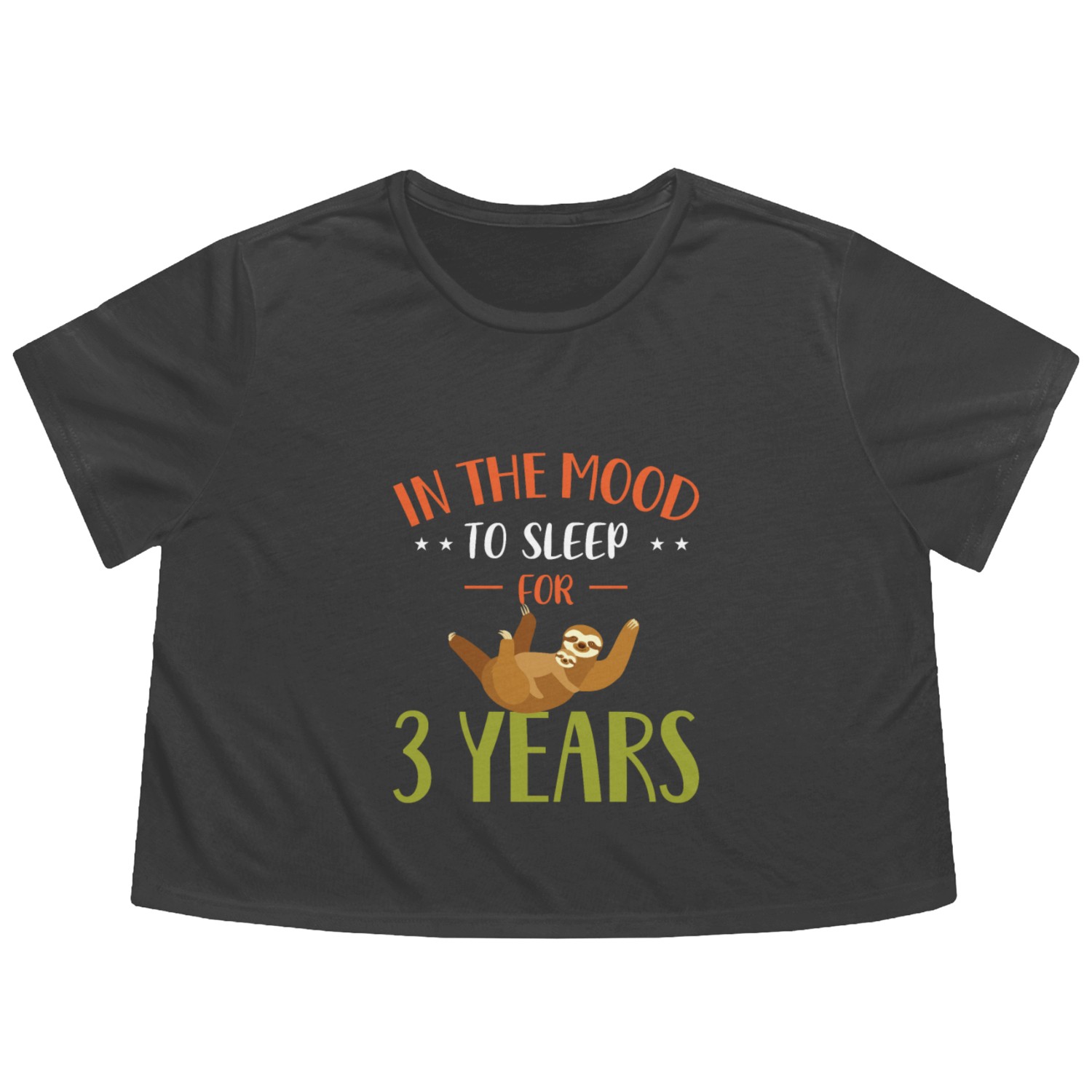 Sloth Sloths, Sleeping, Three, Years Flowy Cropped Tees