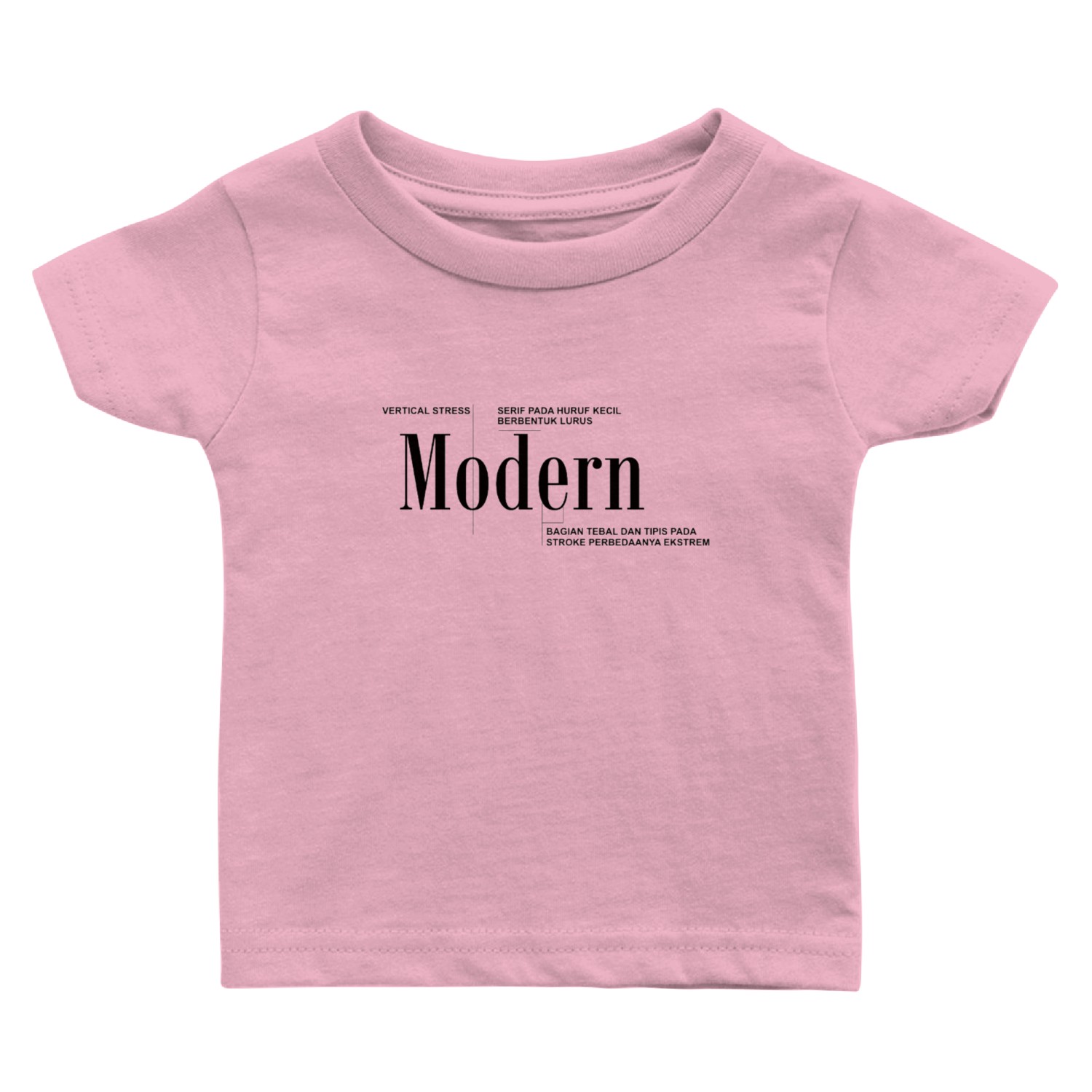 Vertical Stress Modern Typeface Design Baby T Shirts