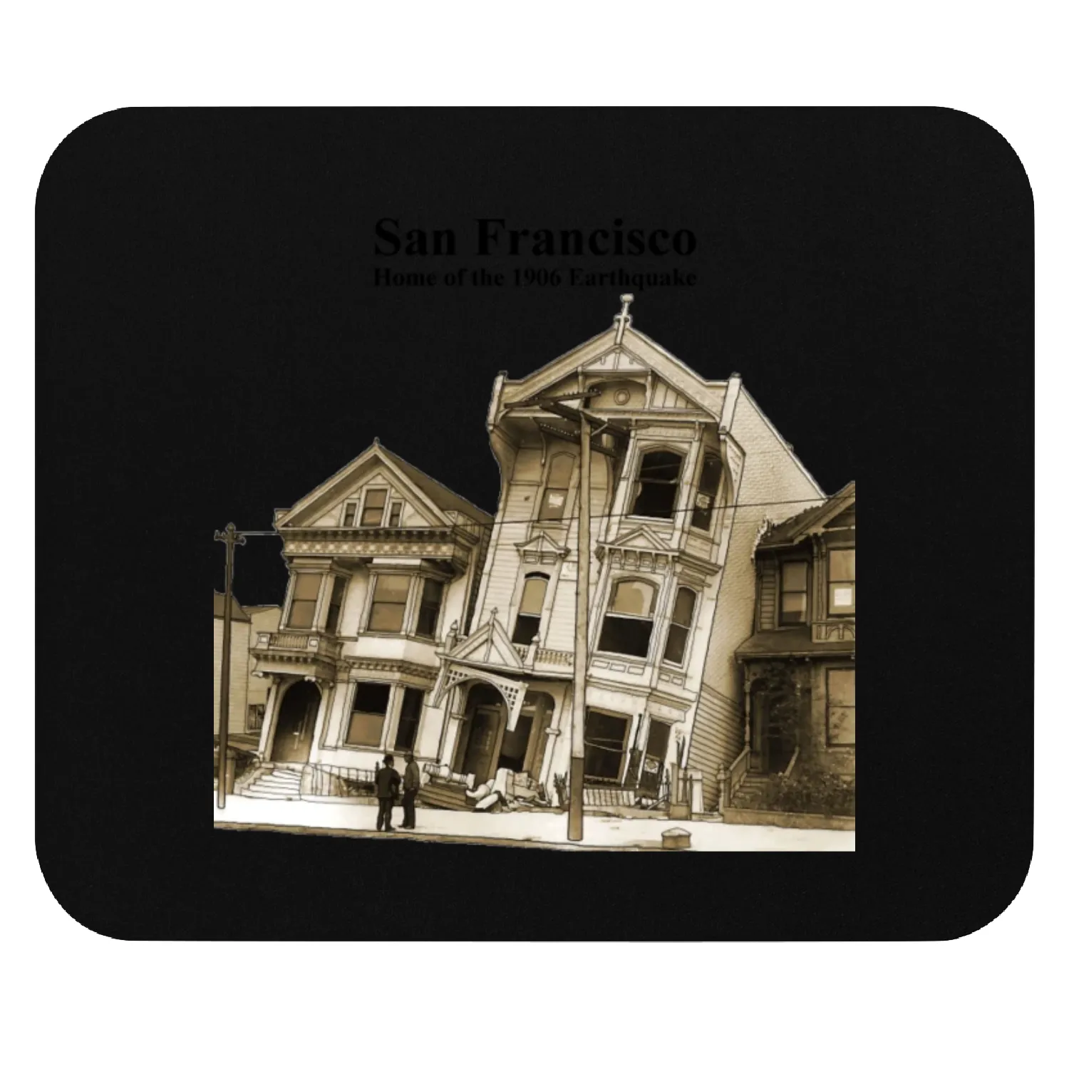 San Francisco 1906 Earthquake Illustration URM Mouse Pads