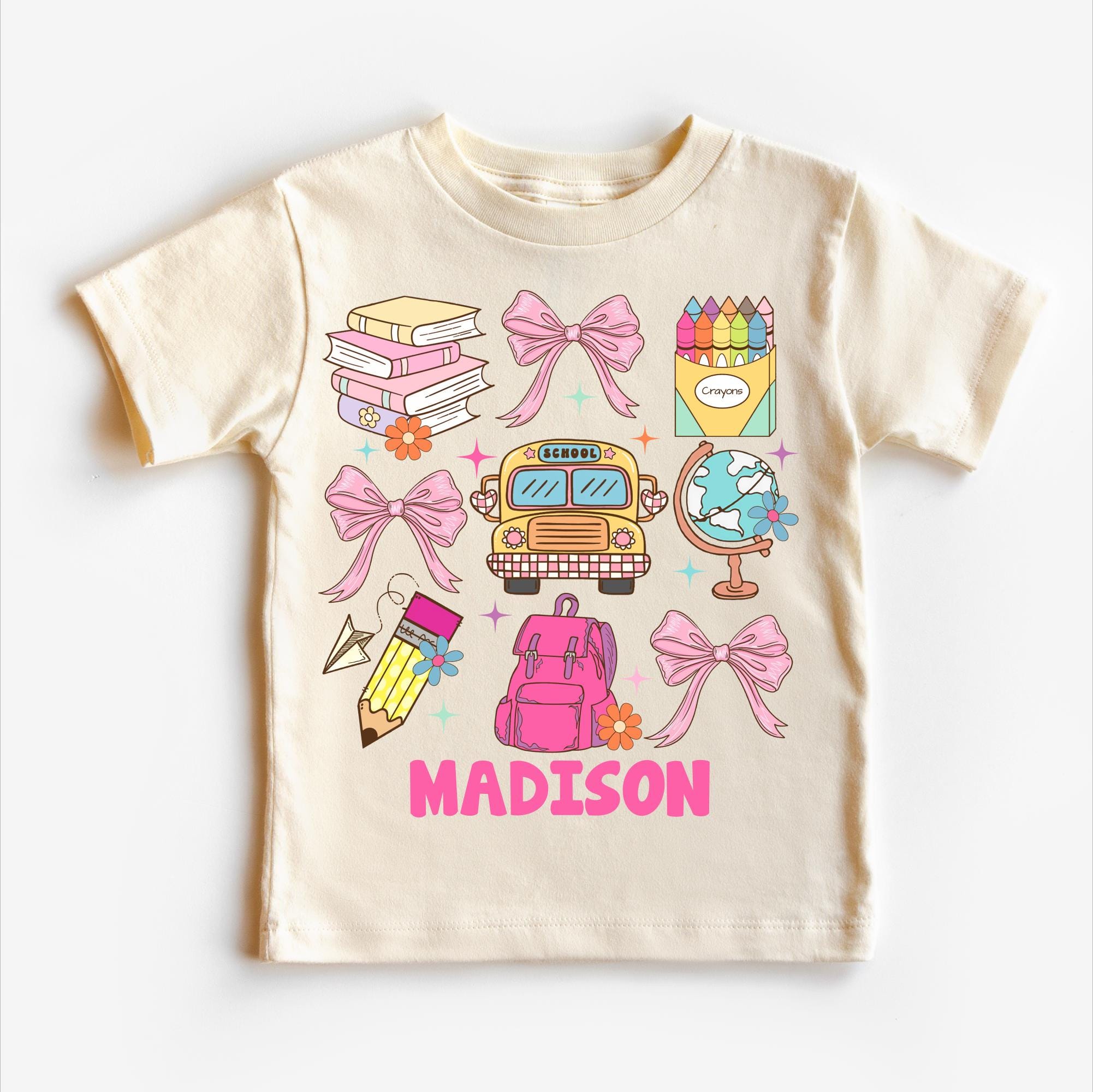 Personalized Cute Back to School Girls T-Shirt