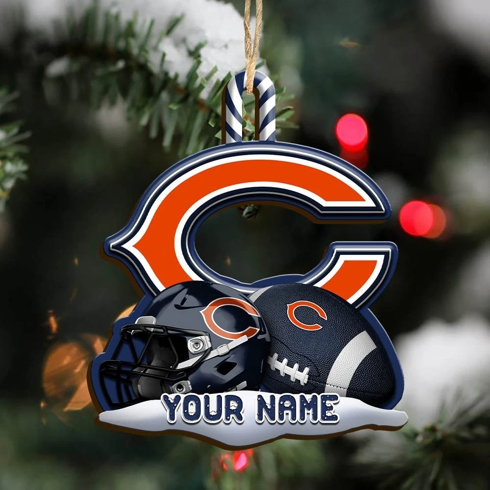 Personalized Chicago Team Bears Sport Christmas Ornament, For Football Fan