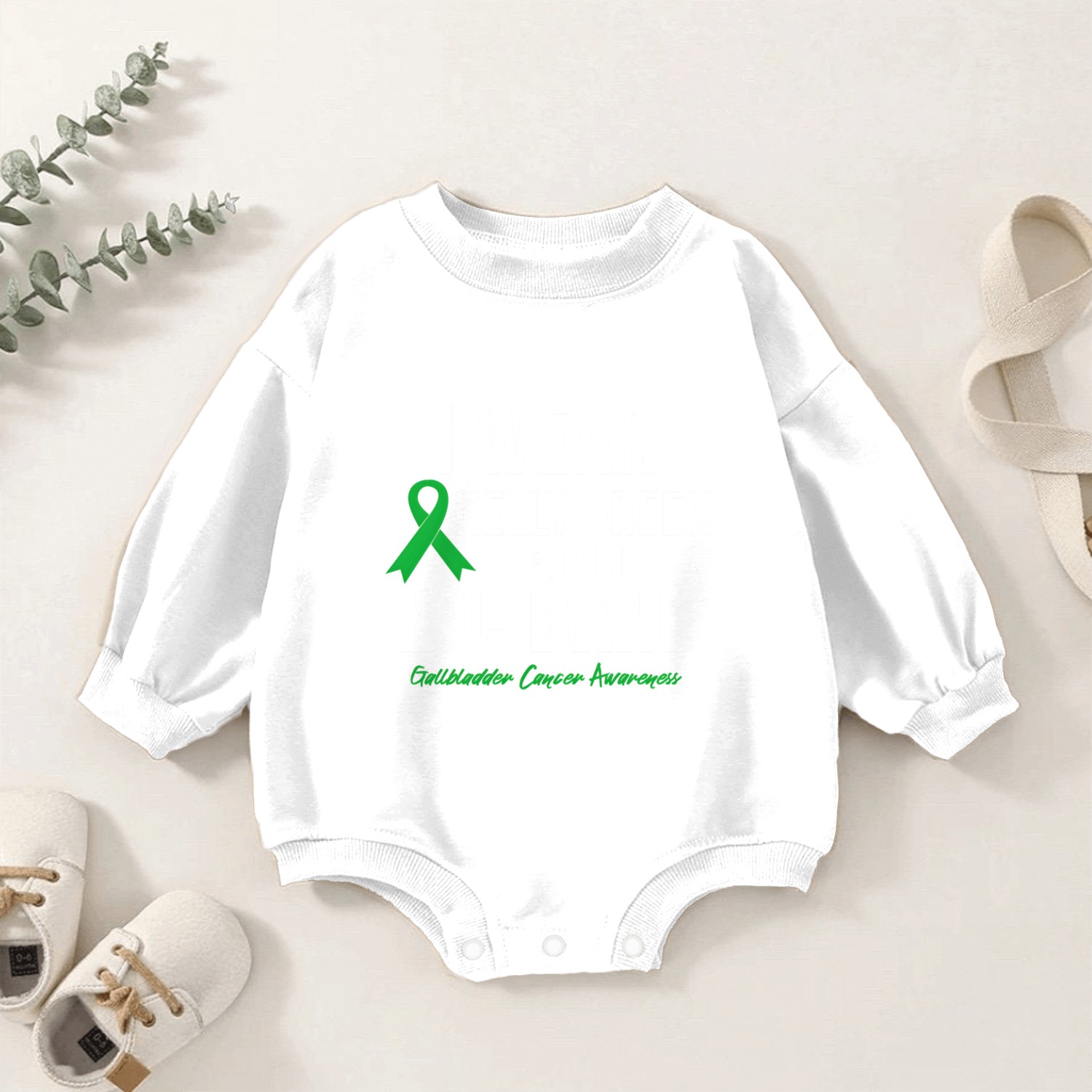 I Wear For Husband Gallbladder Cancer Awareness Baby Romper Sweatshirts