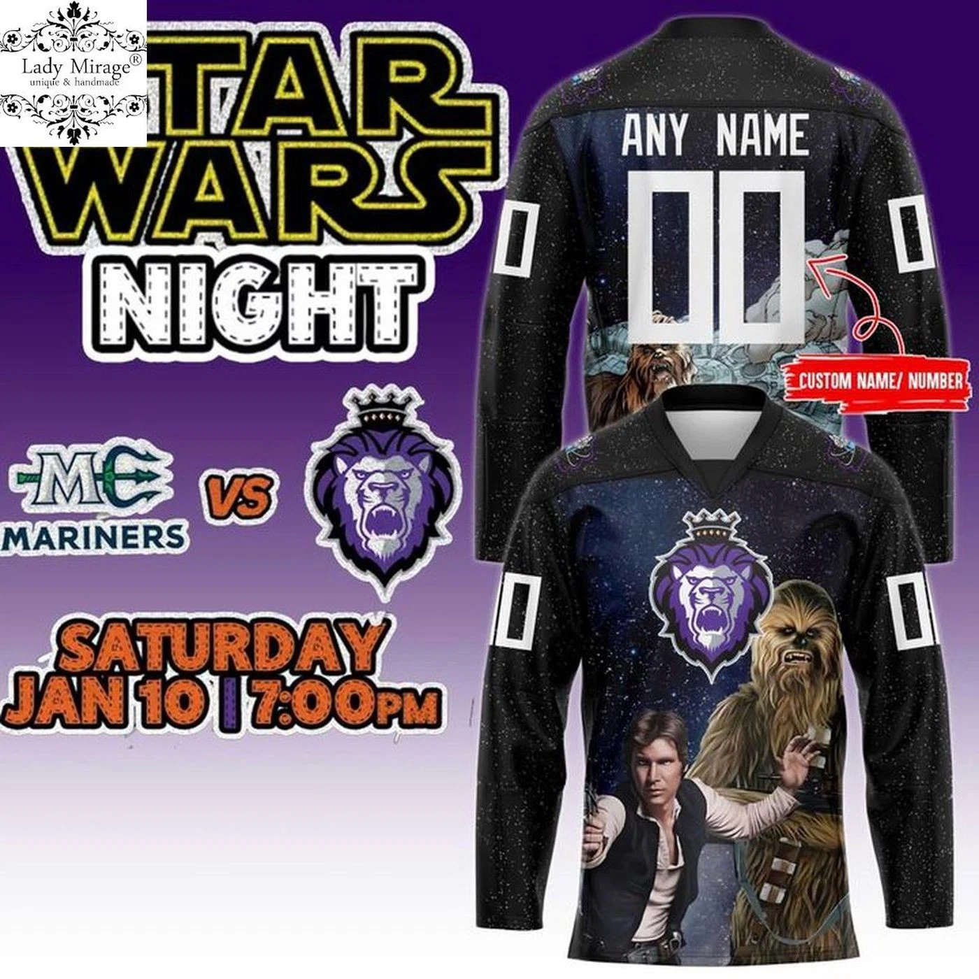 Personalized Reading Royals Star Wars Night At Saturday 2026 Hockey Shirt Men's