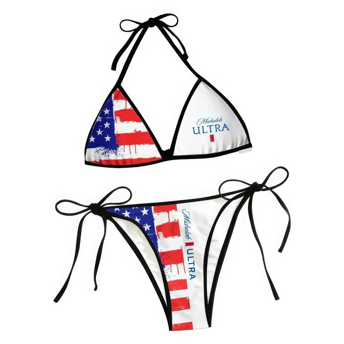 Michelob Ultra American Flag Women's Triangle Sling Bikini Swimsuit
