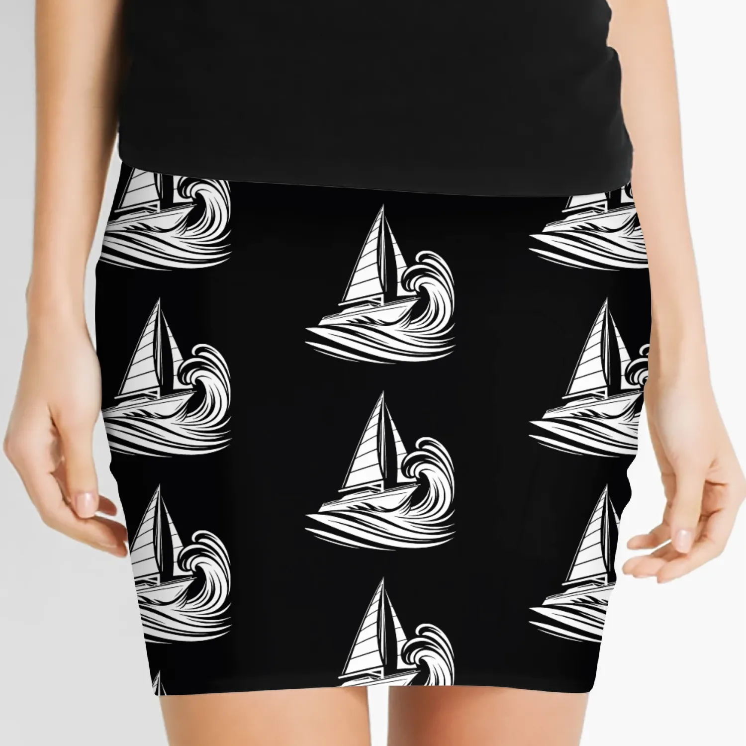 Fast Sailing Boat In Swell Women's Mini Skirts