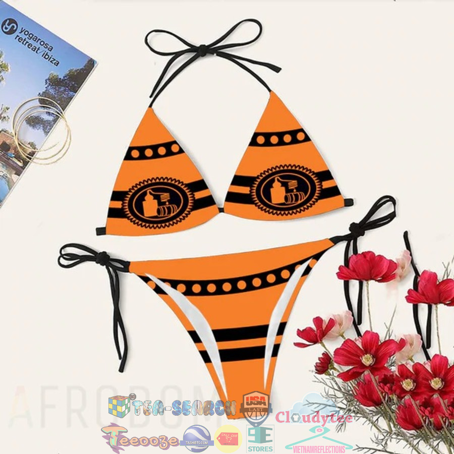 Women's Tito's Handmade Vodka Black Stripe Sling Bikini Set Swimsuit