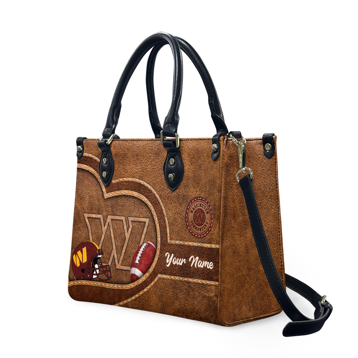 Personalized Washington Football Team Commanderss Leather Handbag Gift