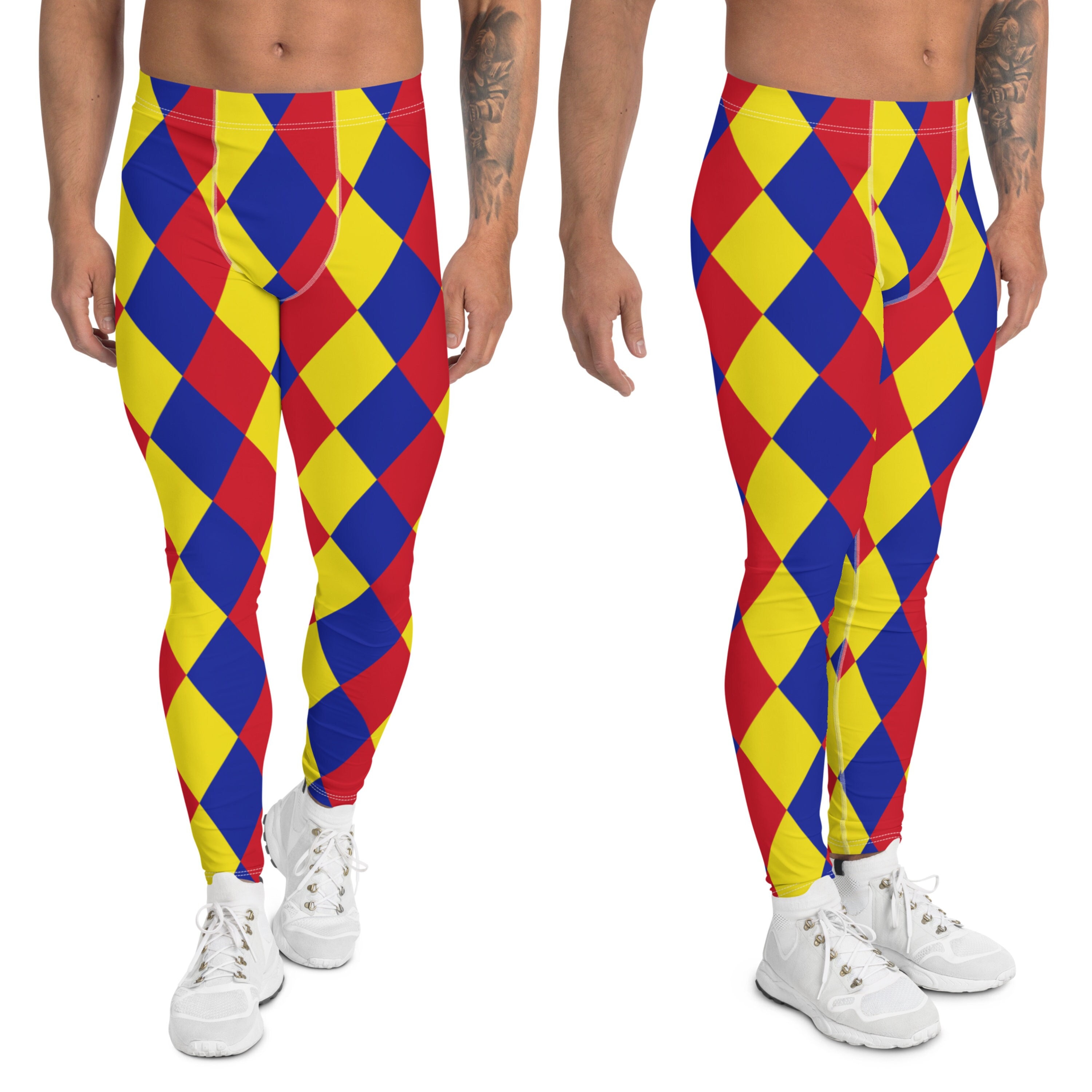 Harlequin Diamond Clowncore Circuscore Men's Leggings Meggings Sizes XS - 3XL