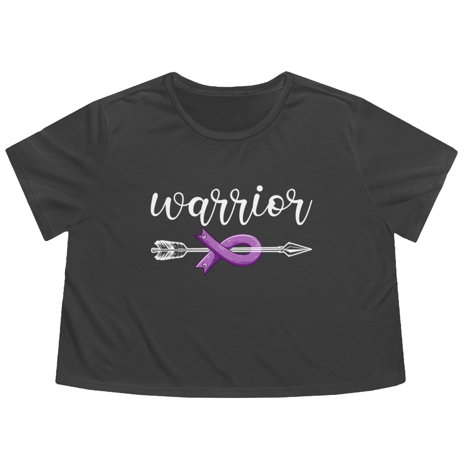Pancreatic Cancer Warrior Awareness Believe Flowy Cropped Tees