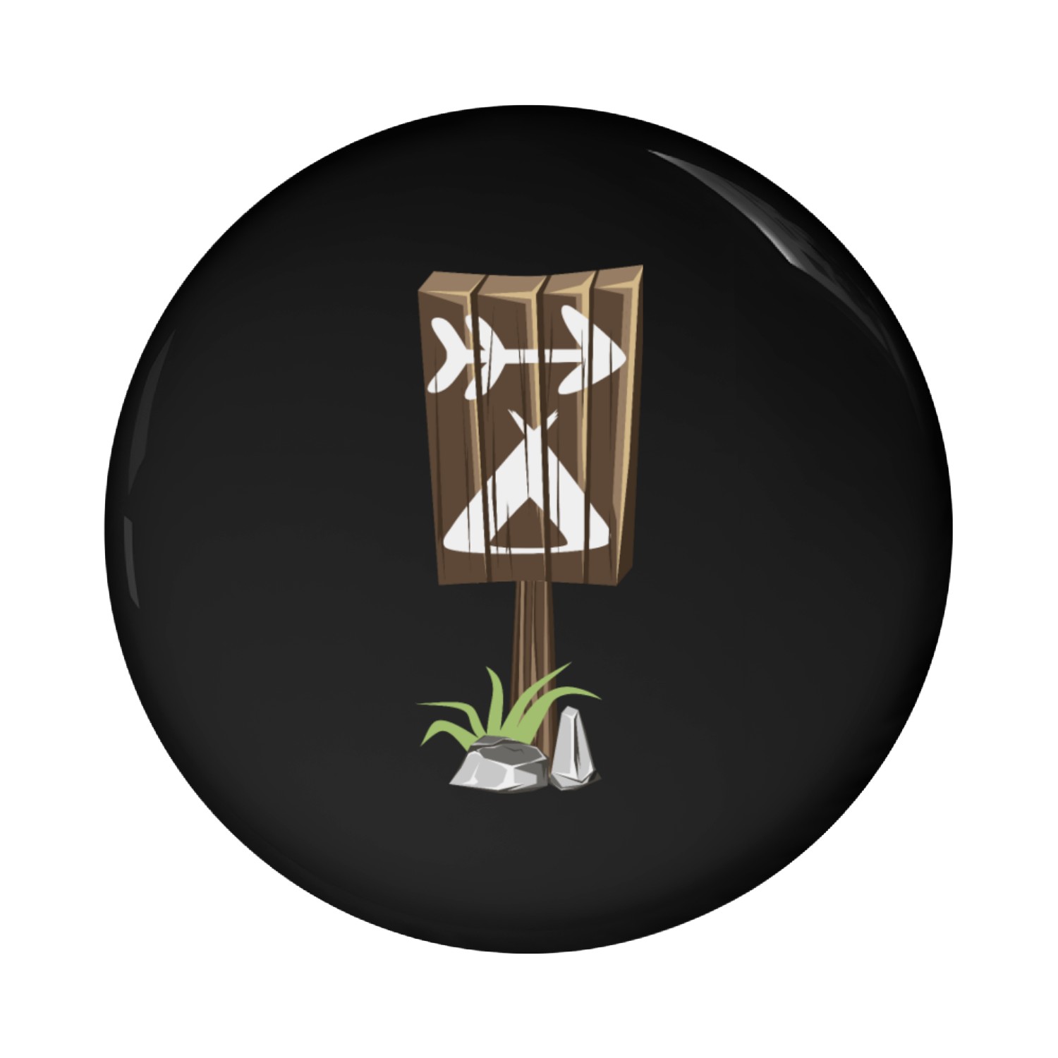 wood sign Pin Buttons
