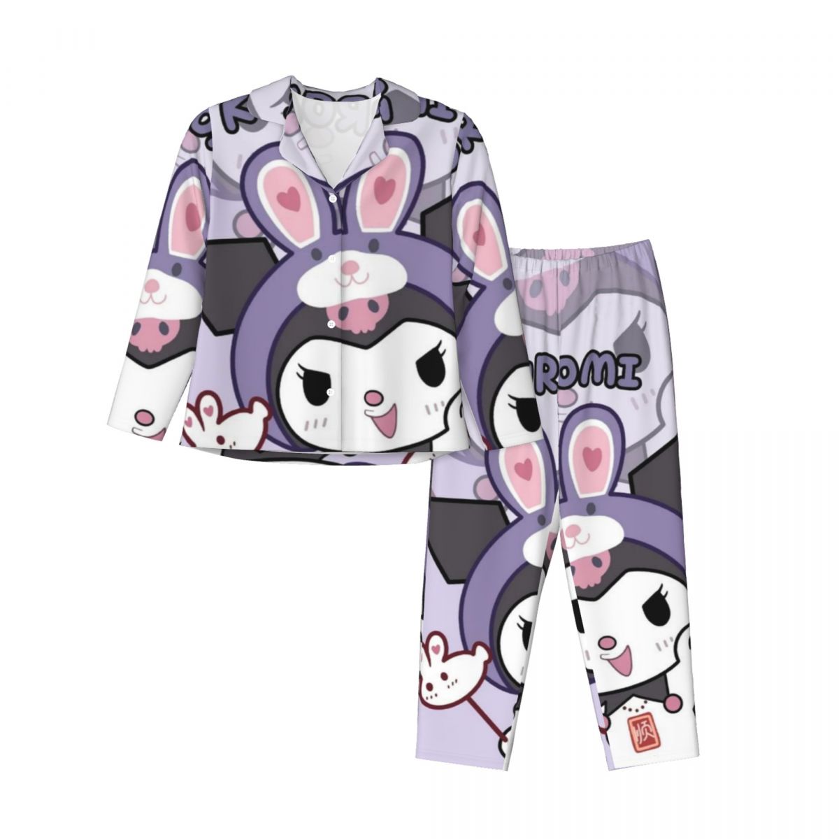 Sanrio Kuromi Women's Pajamas Sets Woman 2 Pieces Pajamas Female Couples Loungewear Suit Home Clothes
