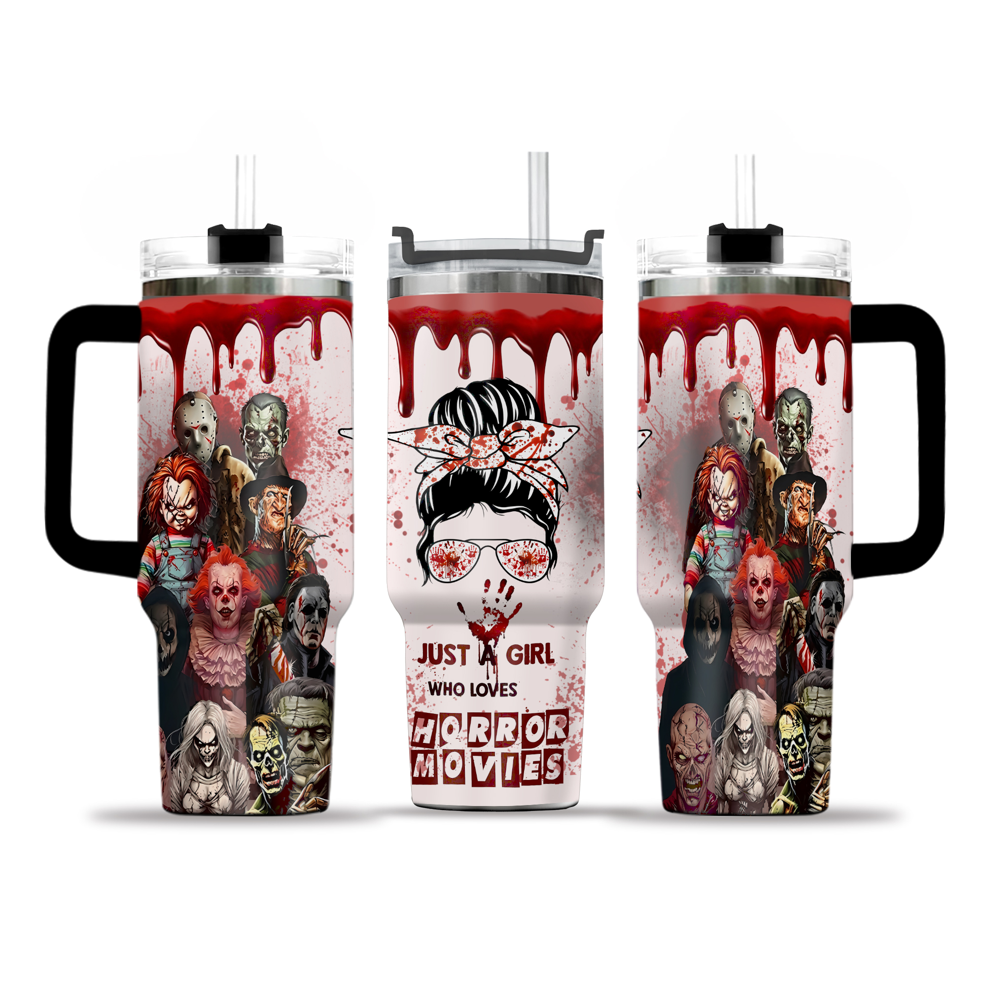 Just A Girl Who Loves Horror Movies Tumbler | Gift for Horror Fans