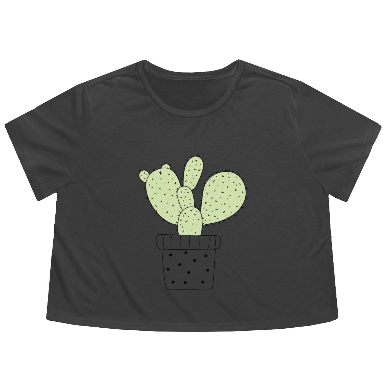 Plant The Cactus Pot Flowy Cropped Tees