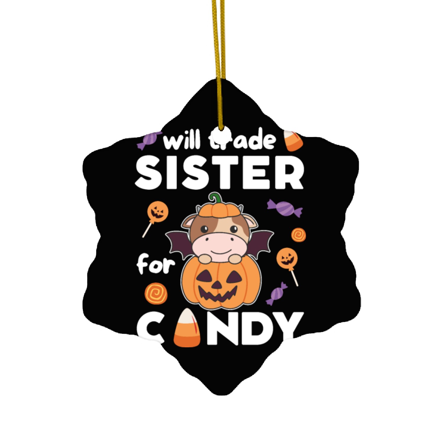 Cow Halloween Trade Sister For Candy Ceramic Ornaments